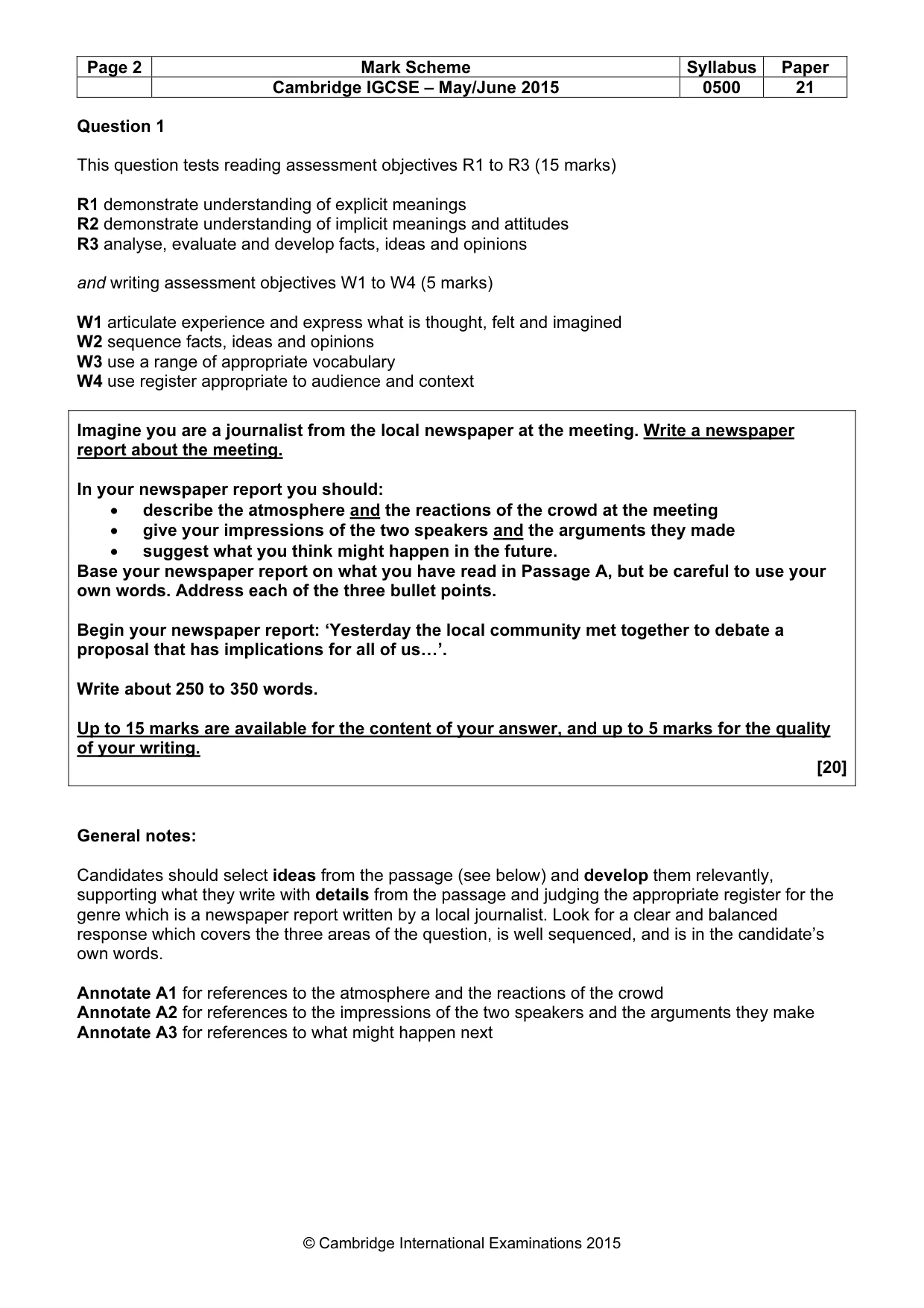 Mark scheme, page 2 of 12