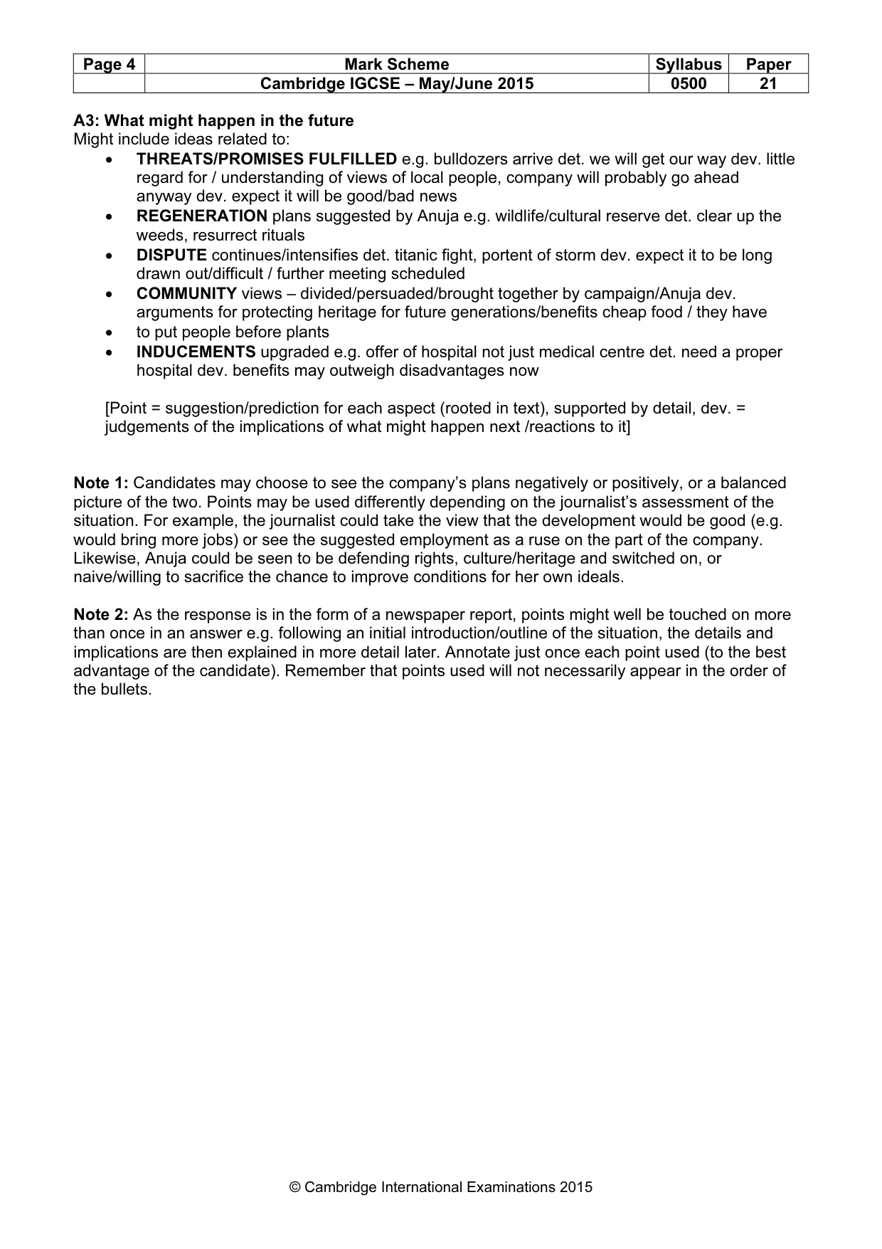 Mark scheme, page 4 of 12