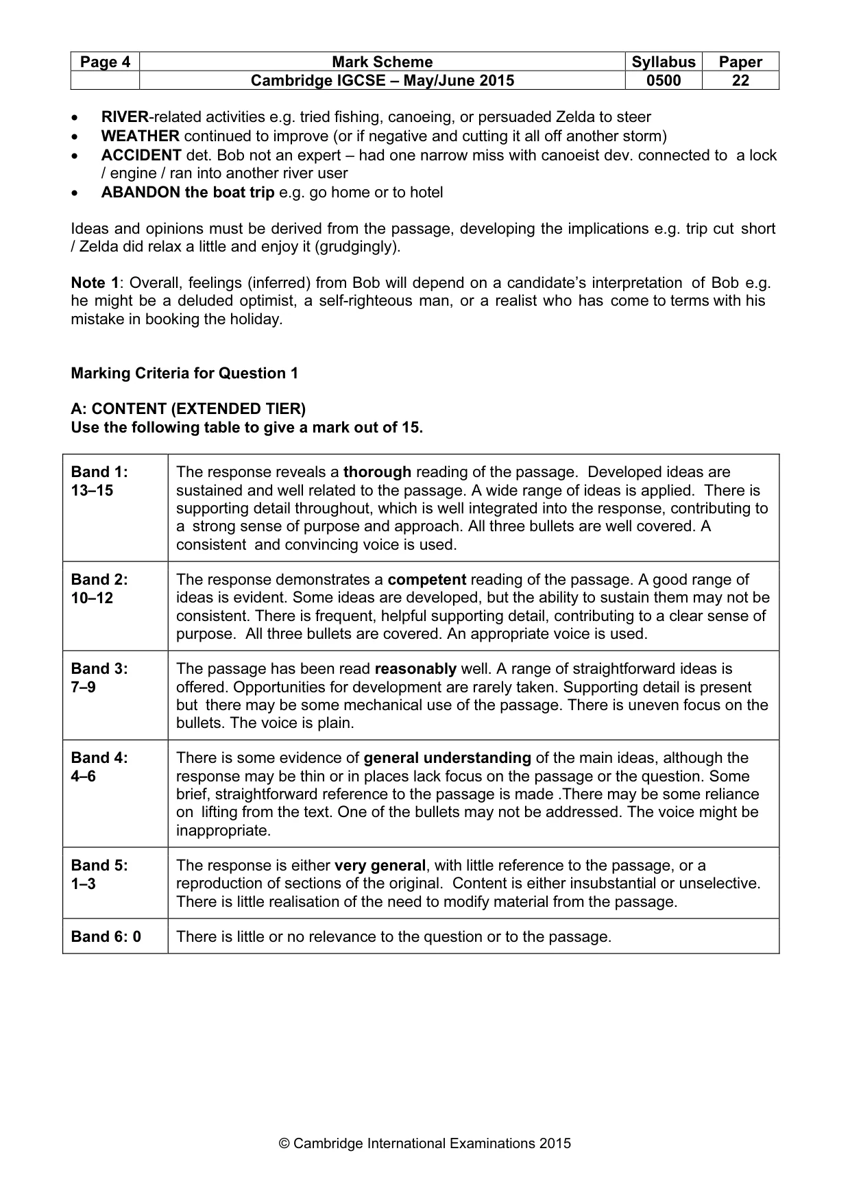 Mark scheme, page 4 of 11