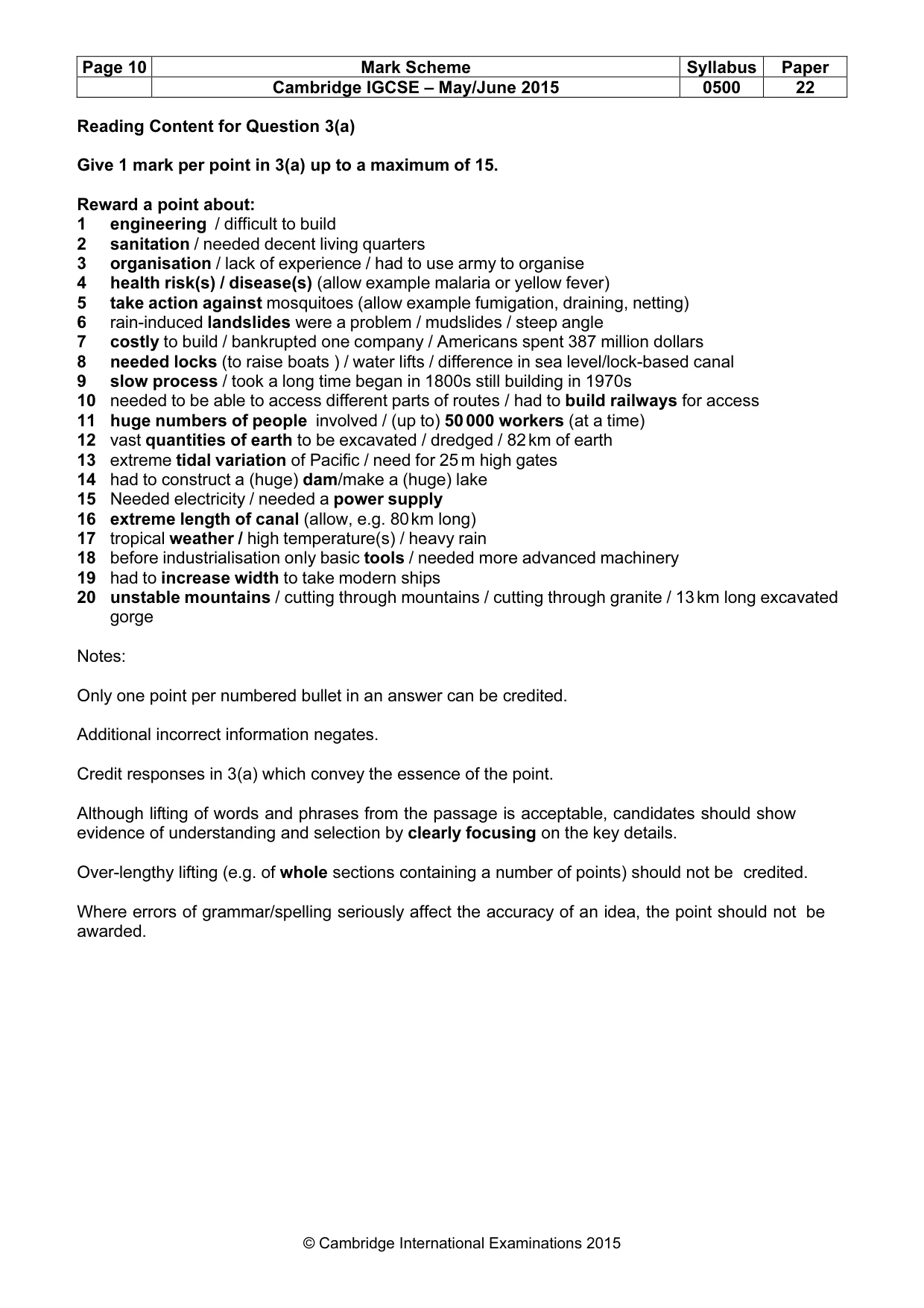 Mark scheme, page 10 of 11