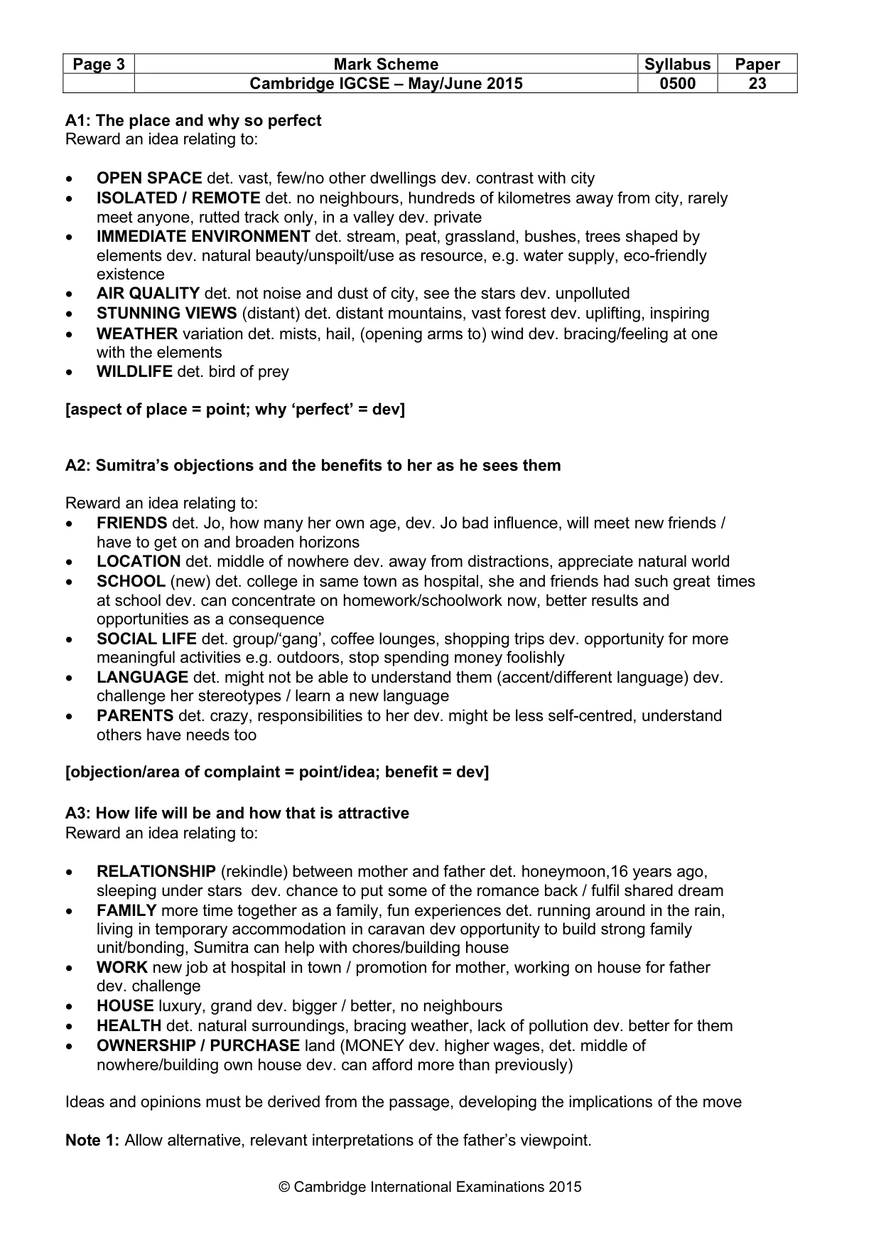Mark scheme, page 3 of 10