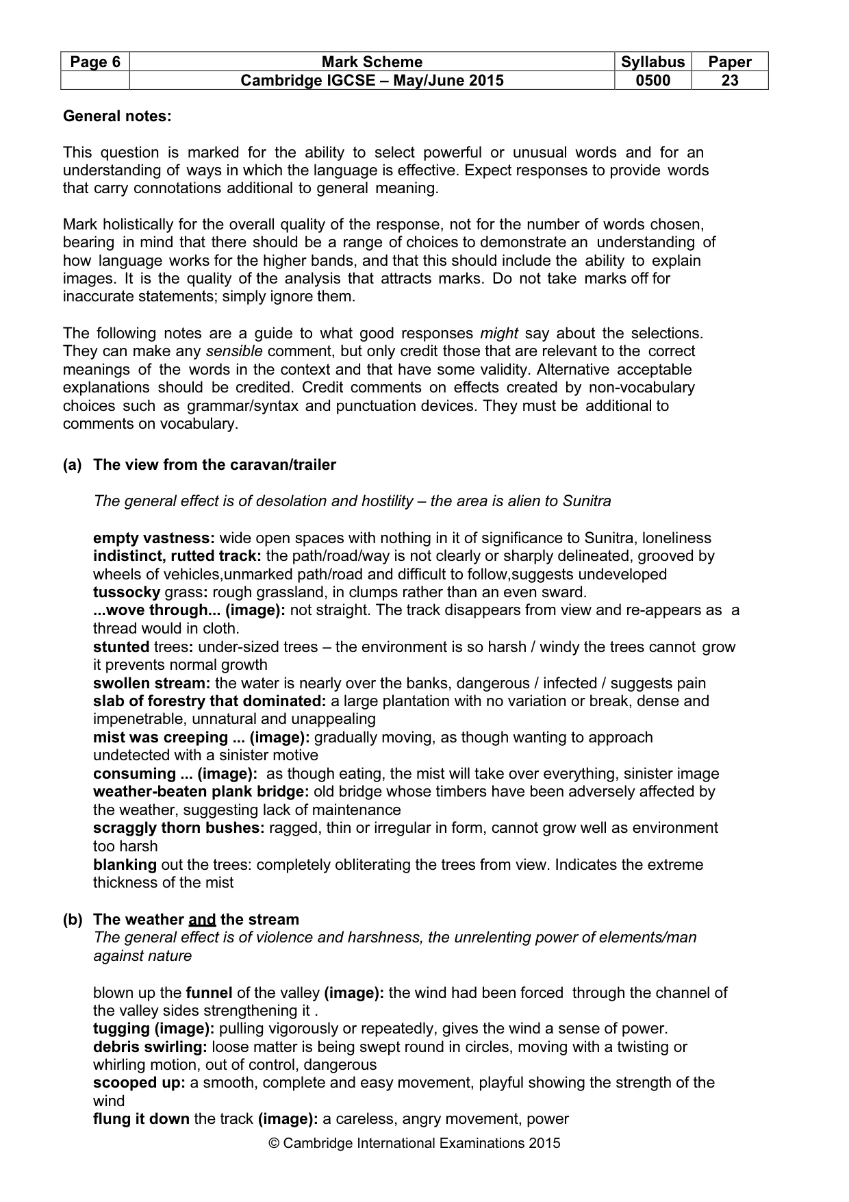 Mark scheme, page 6 of 10