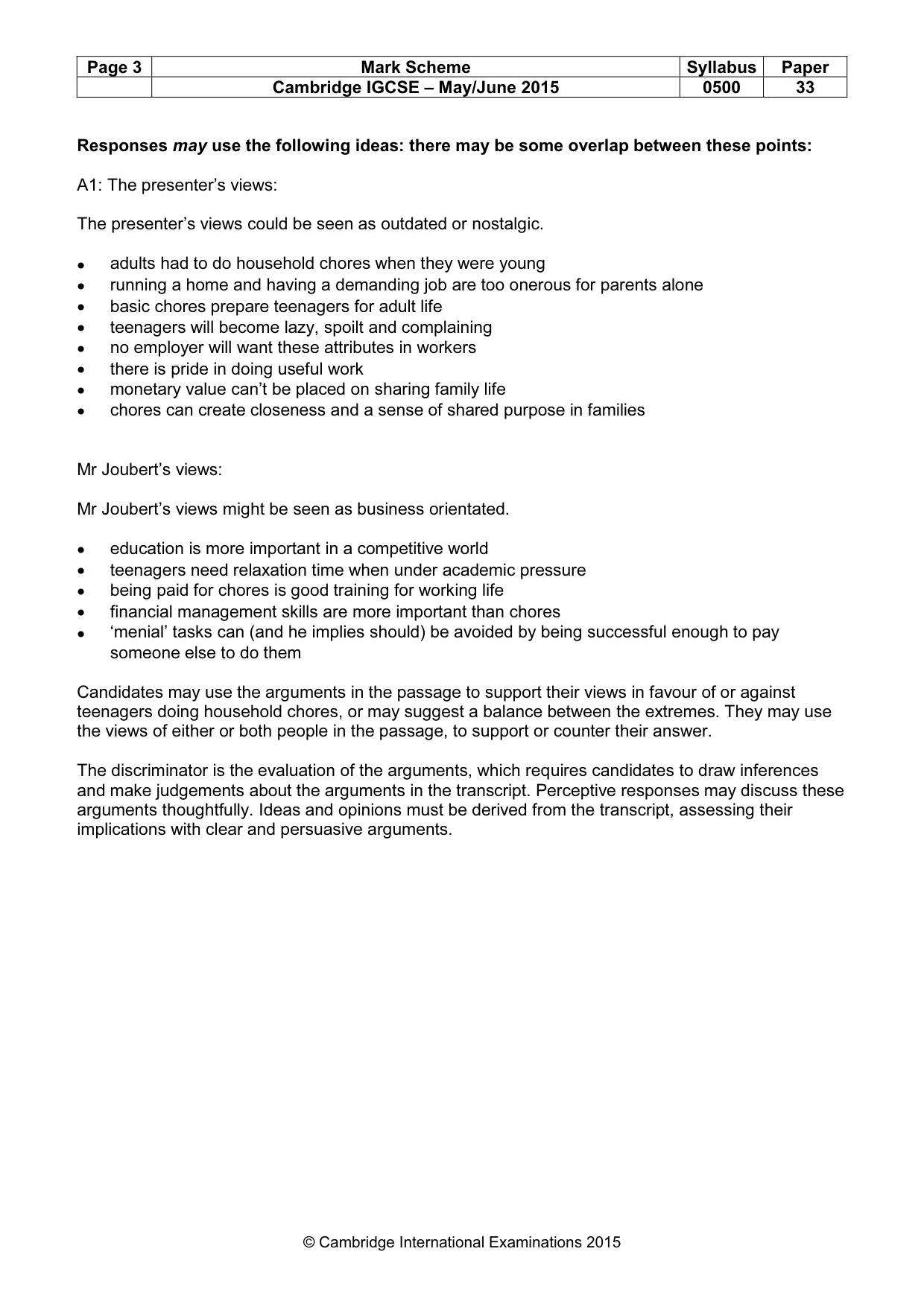 Mark scheme, page 3 of 8