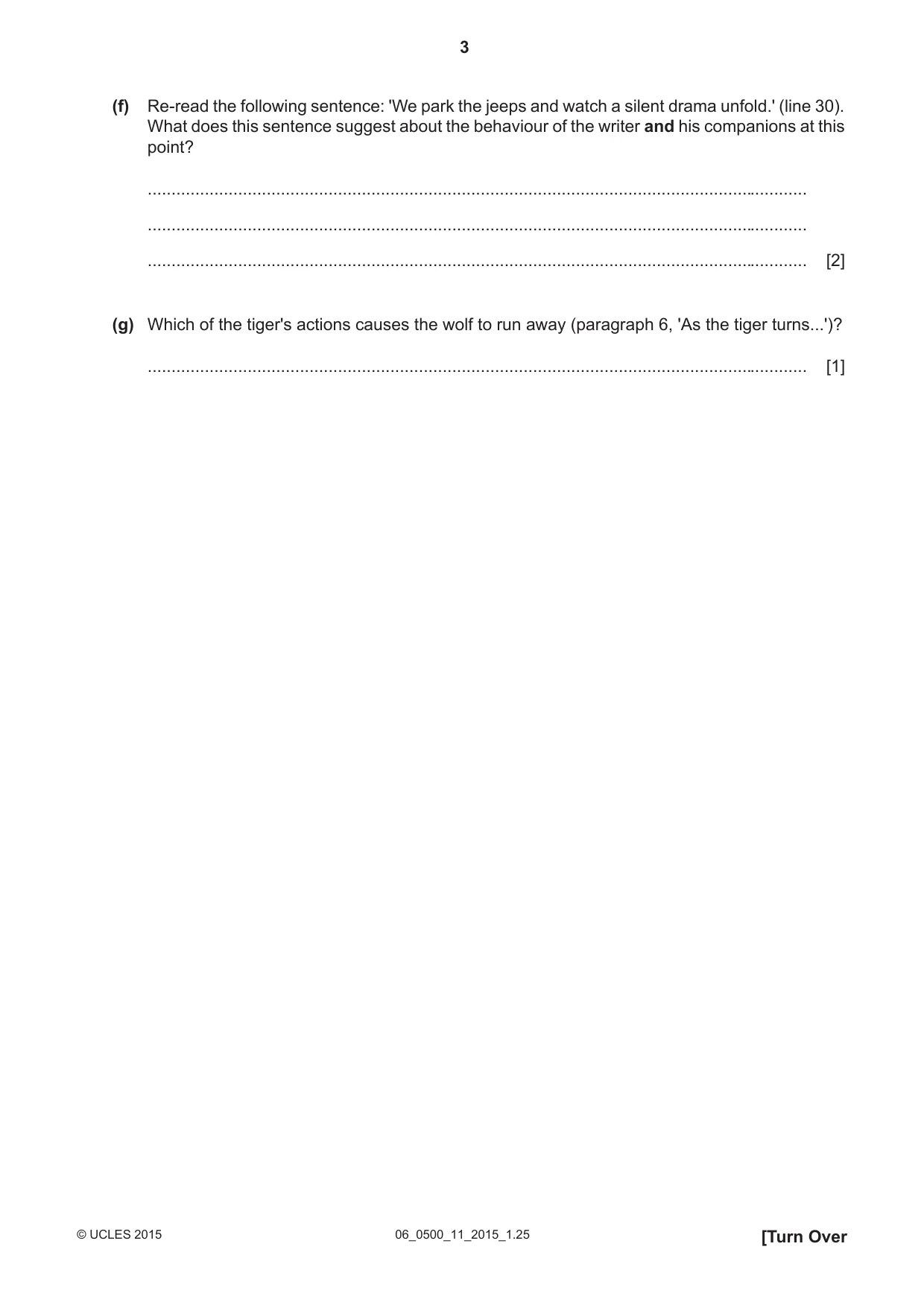 Cambridge IGCSE English - First Language 0500 2015 May/June Paper 1 · Variant 1 question paper, page 3 of 12