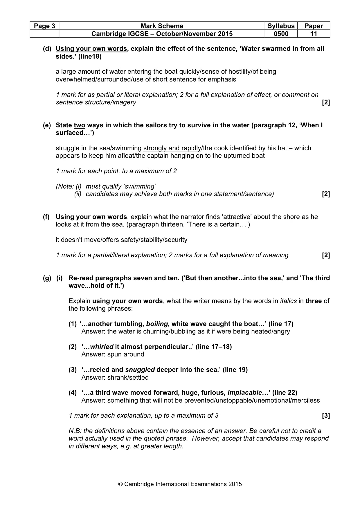 Mark scheme, page 3 of 10