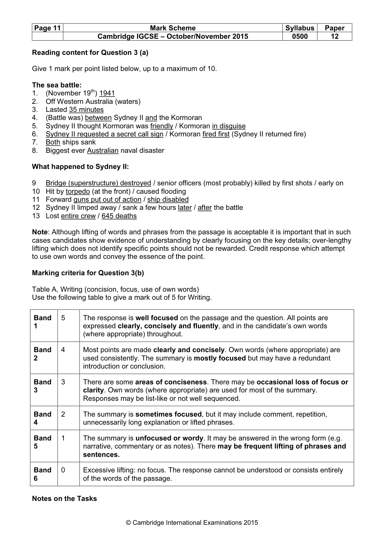 Mark scheme, page 11 of 12