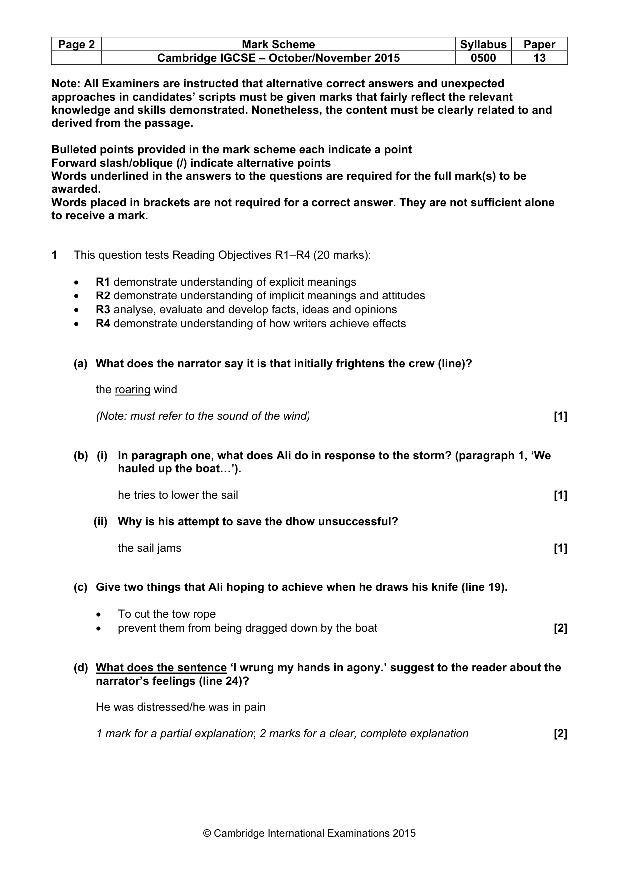 Mark scheme, page 2 of 10