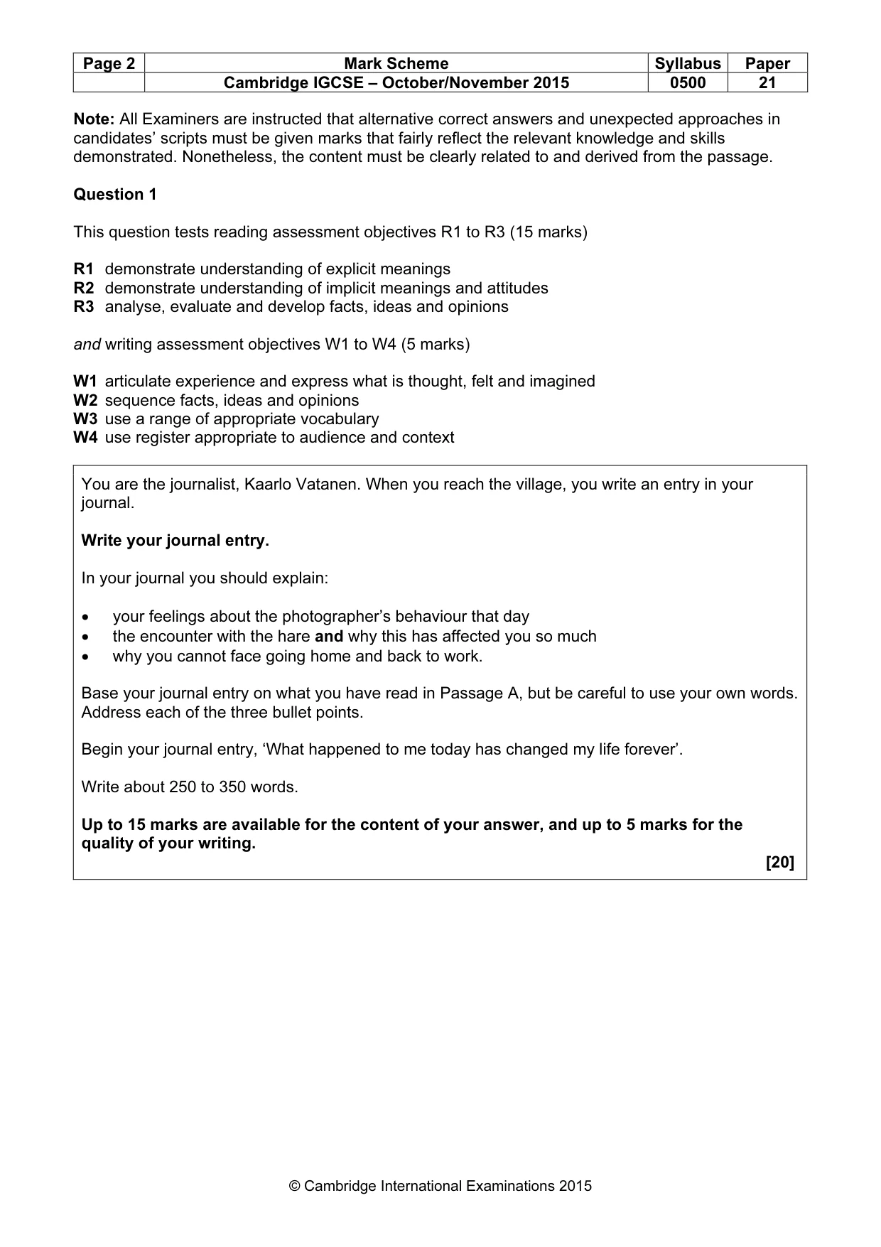 Mark scheme, page 2 of 12