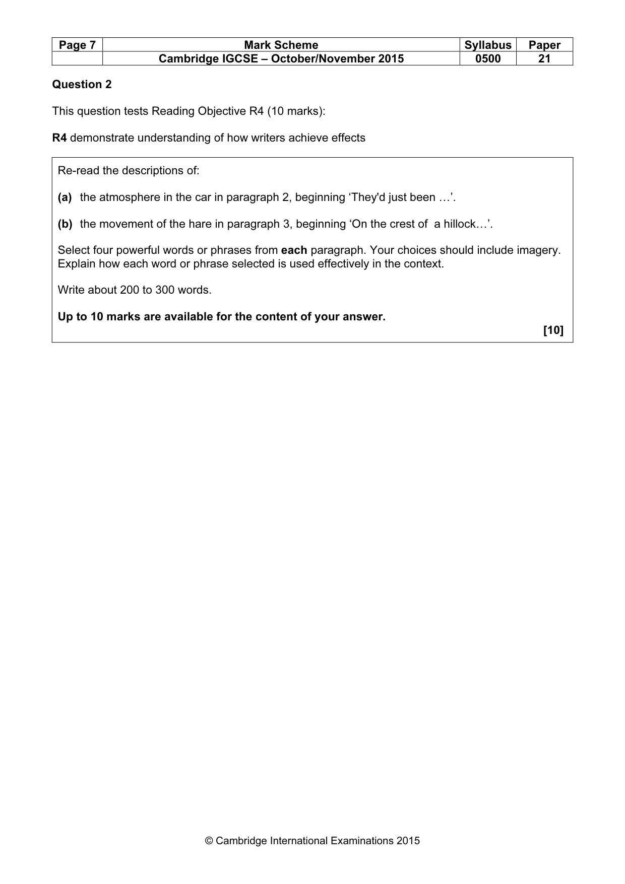 Mark scheme, page 7 of 12