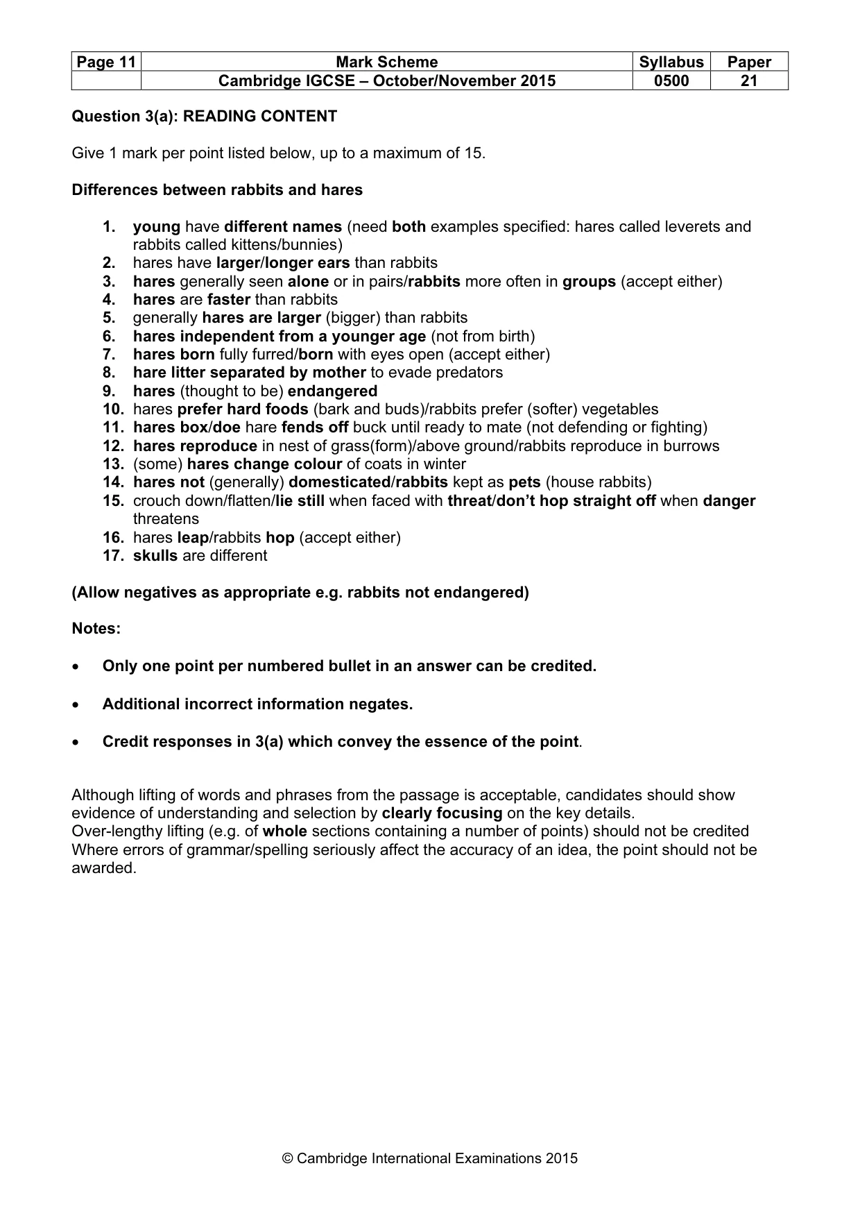 Mark scheme, page 11 of 12