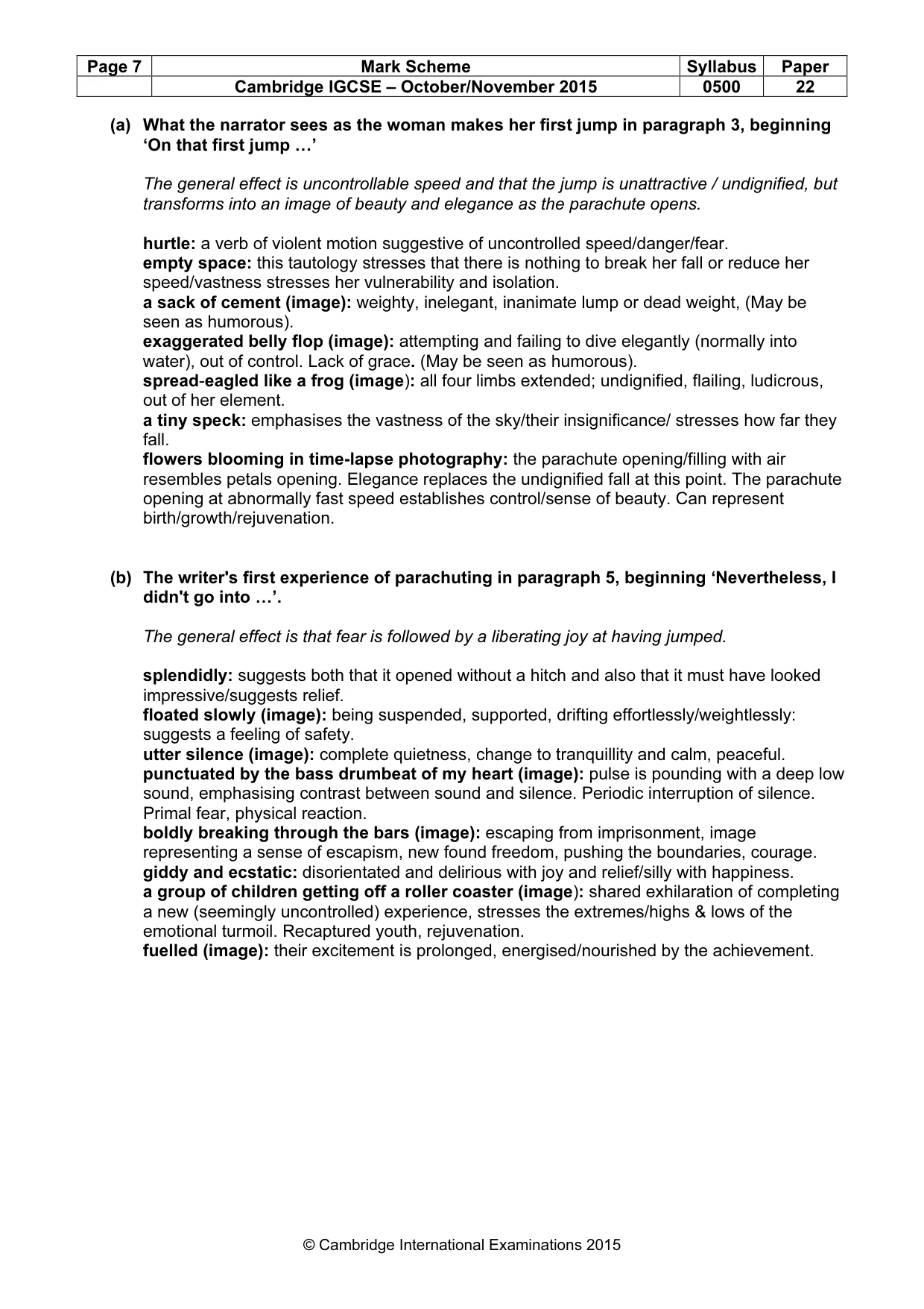 Mark scheme, page 7 of 11