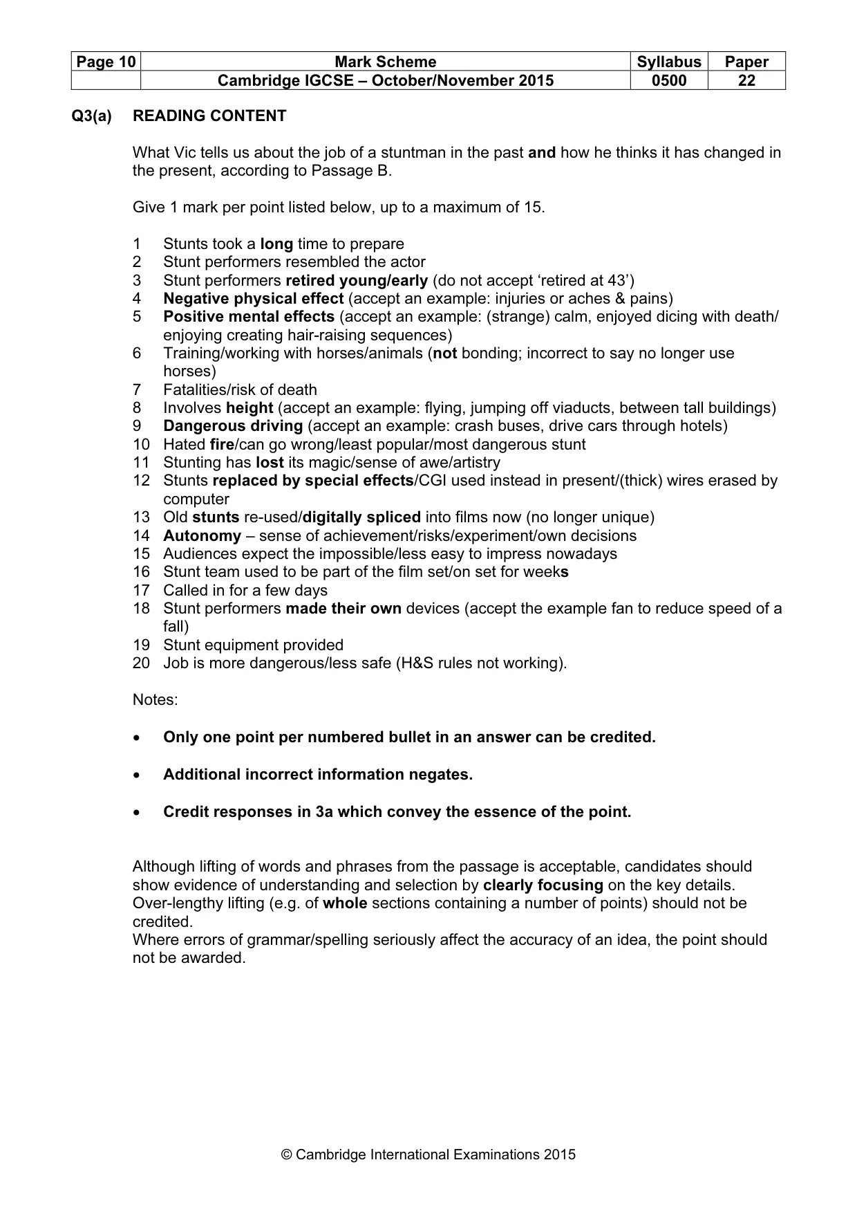 Mark scheme, page 10 of 11