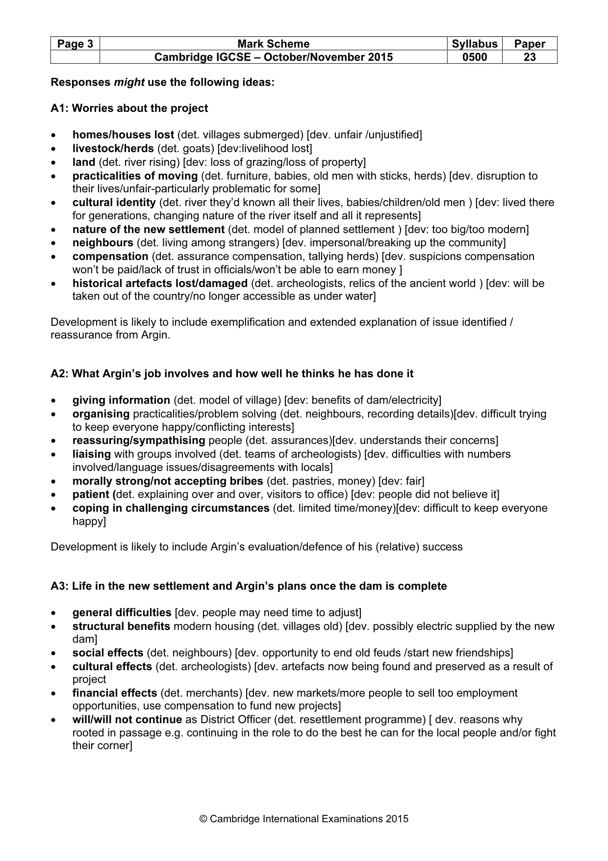 Mark scheme, page 3 of 10