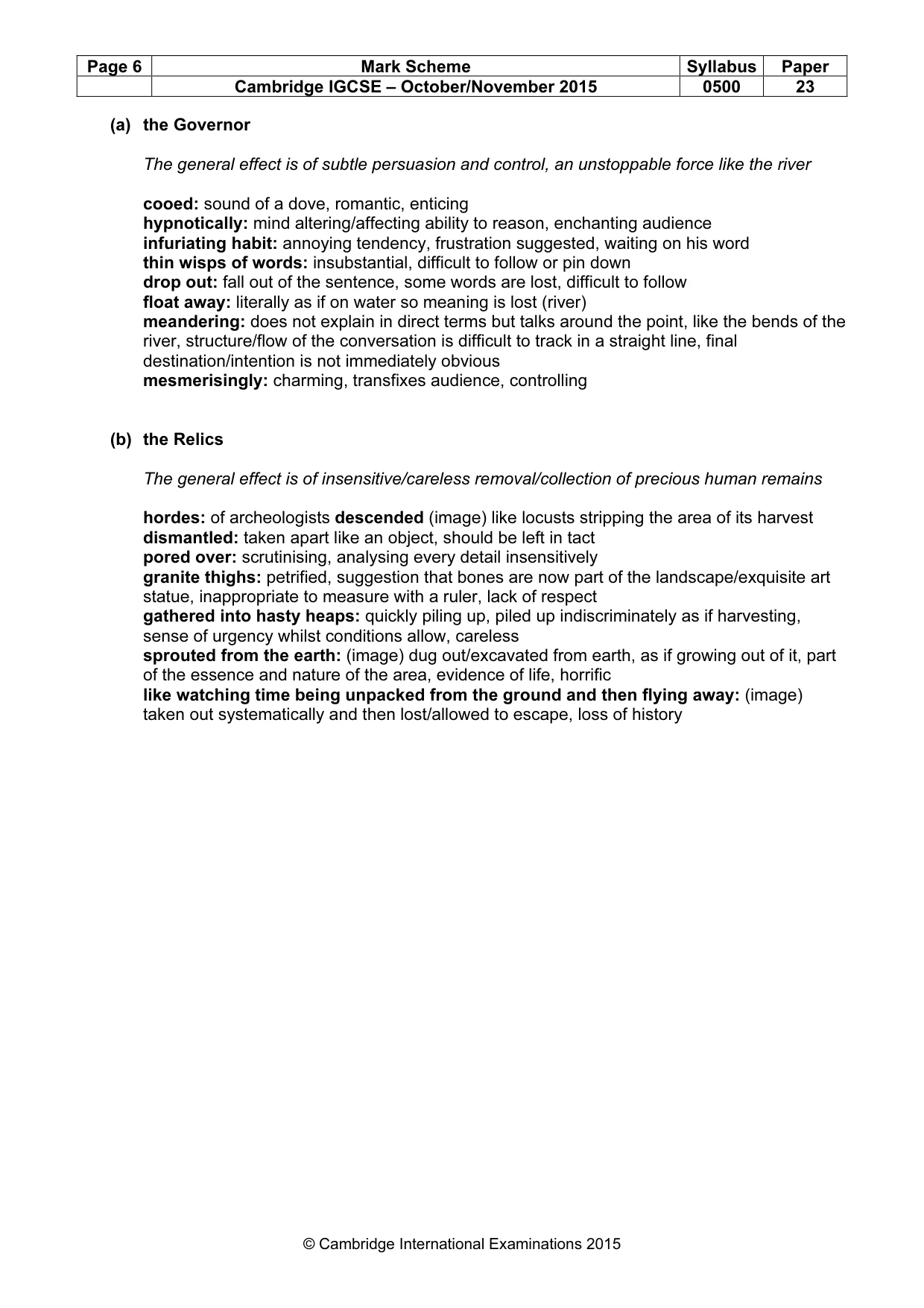 Mark scheme, page 6 of 10