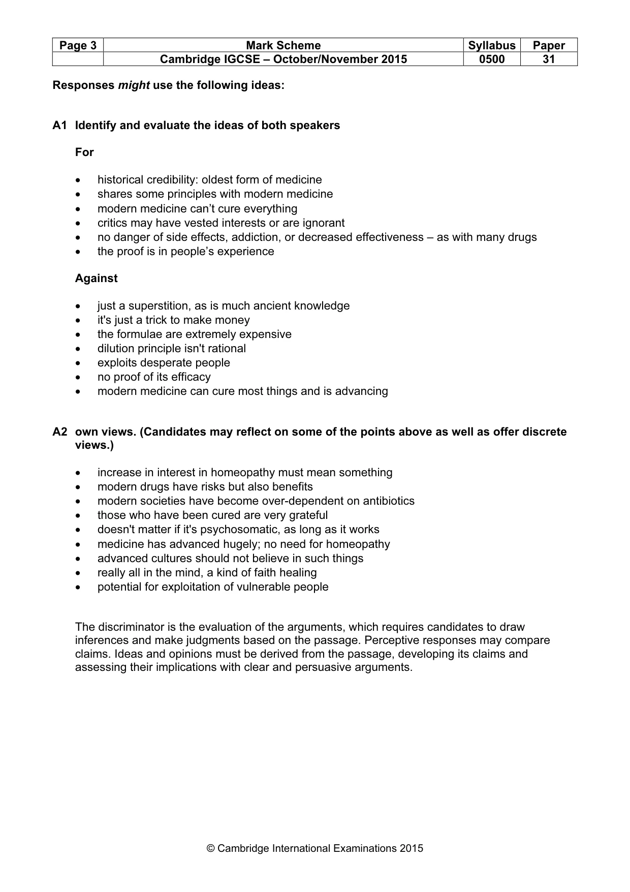 Mark scheme, page 3 of 8