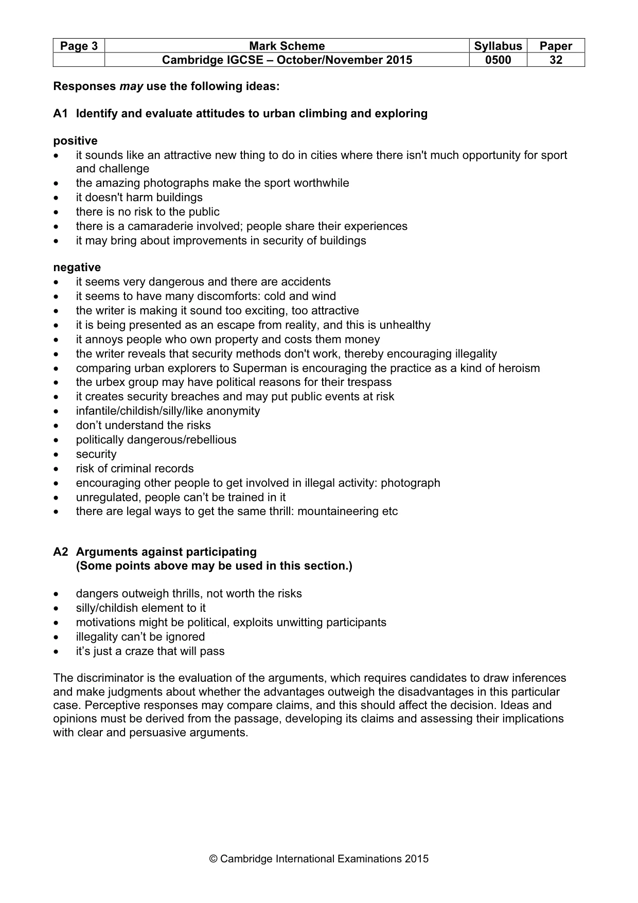 Mark scheme, page 3 of 8