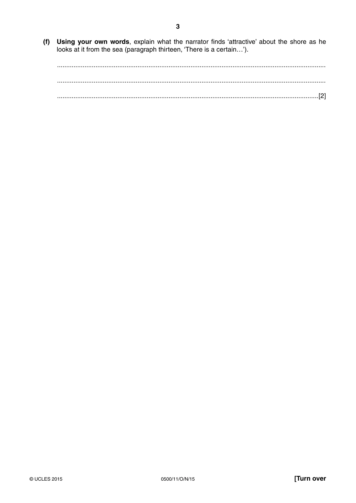 Cambridge IGCSE English - First Language 0500 2015 Oct/Nov Paper 1 · Variant 1 question paper, page 3 of 12