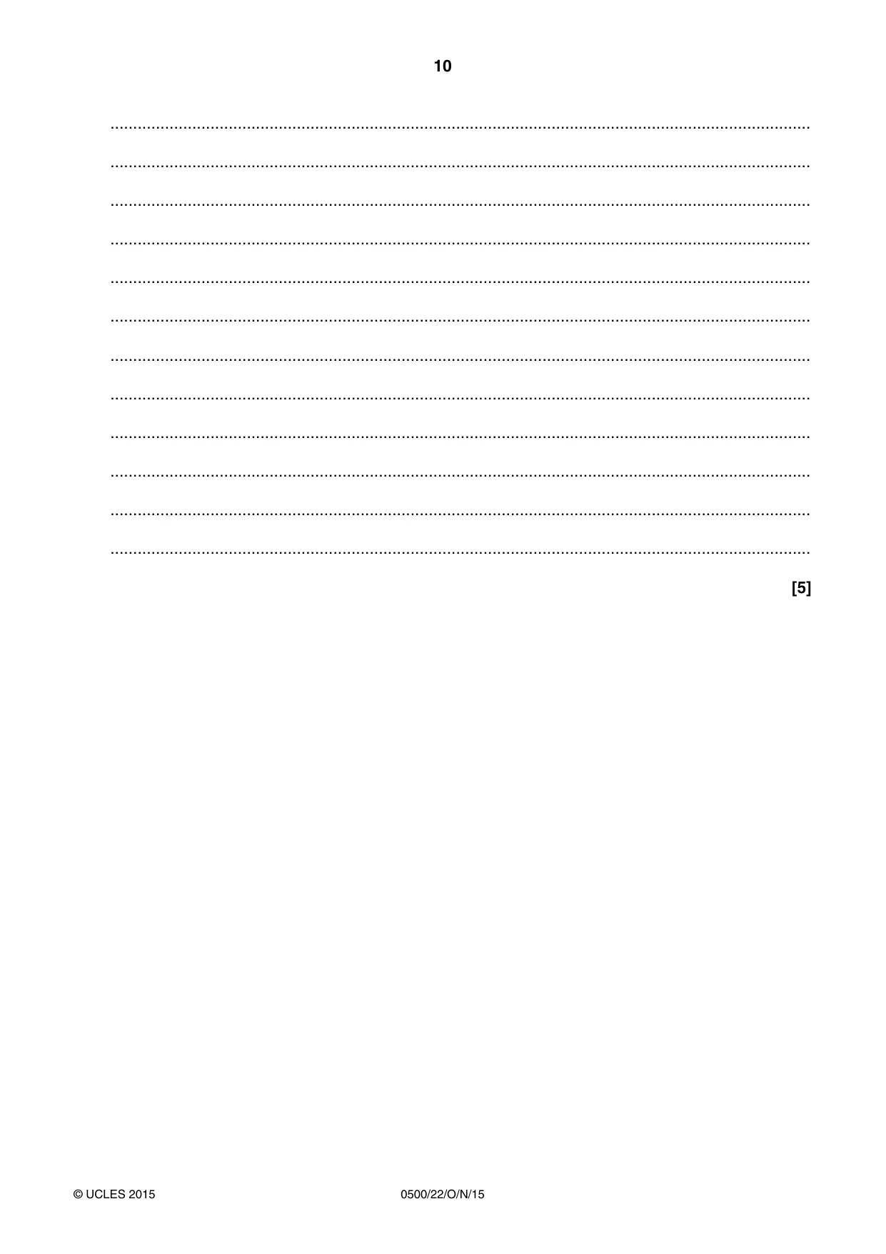 Cambridge IGCSE English - First Language 0500 2015 Oct/Nov Paper 2 · Variant 2 question paper, page 10 of 12
