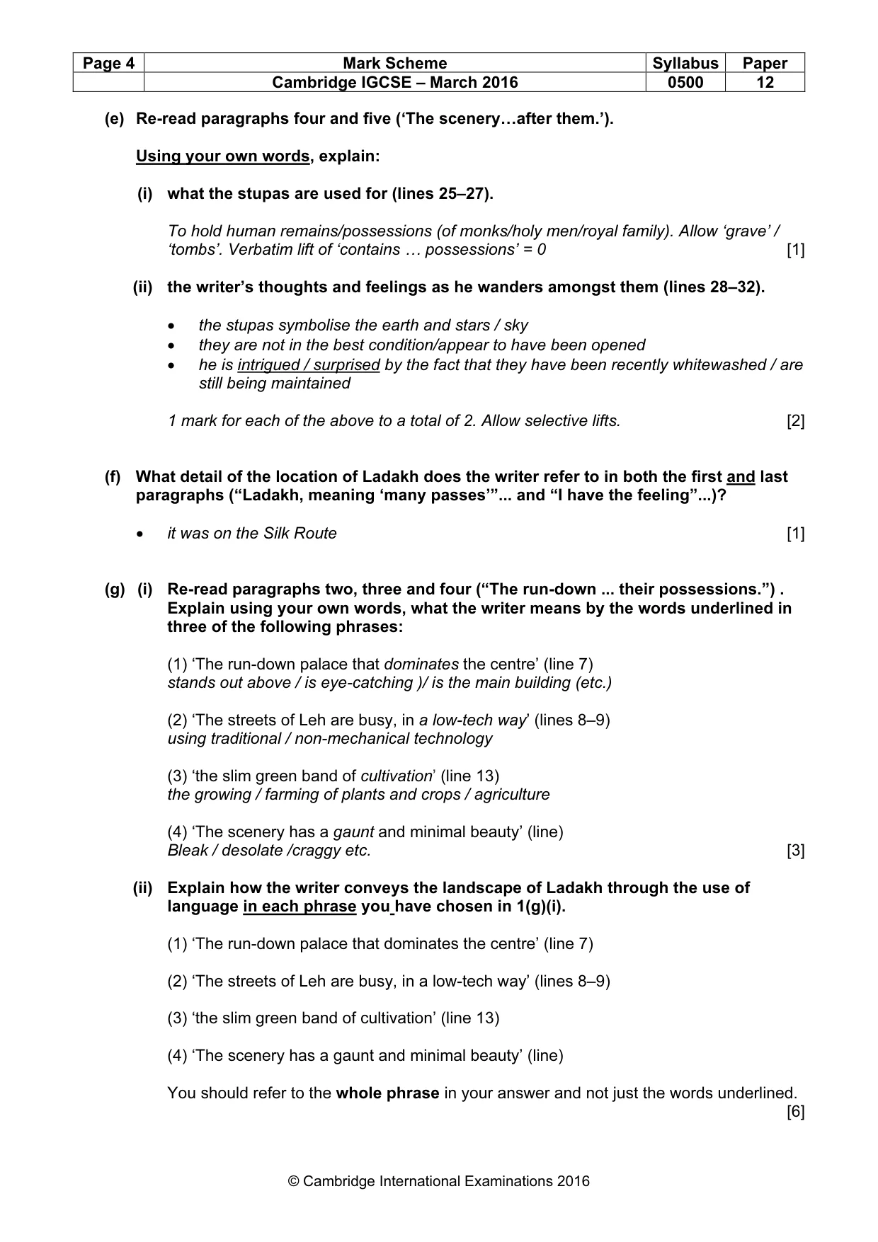 Mark scheme, page 4 of 10