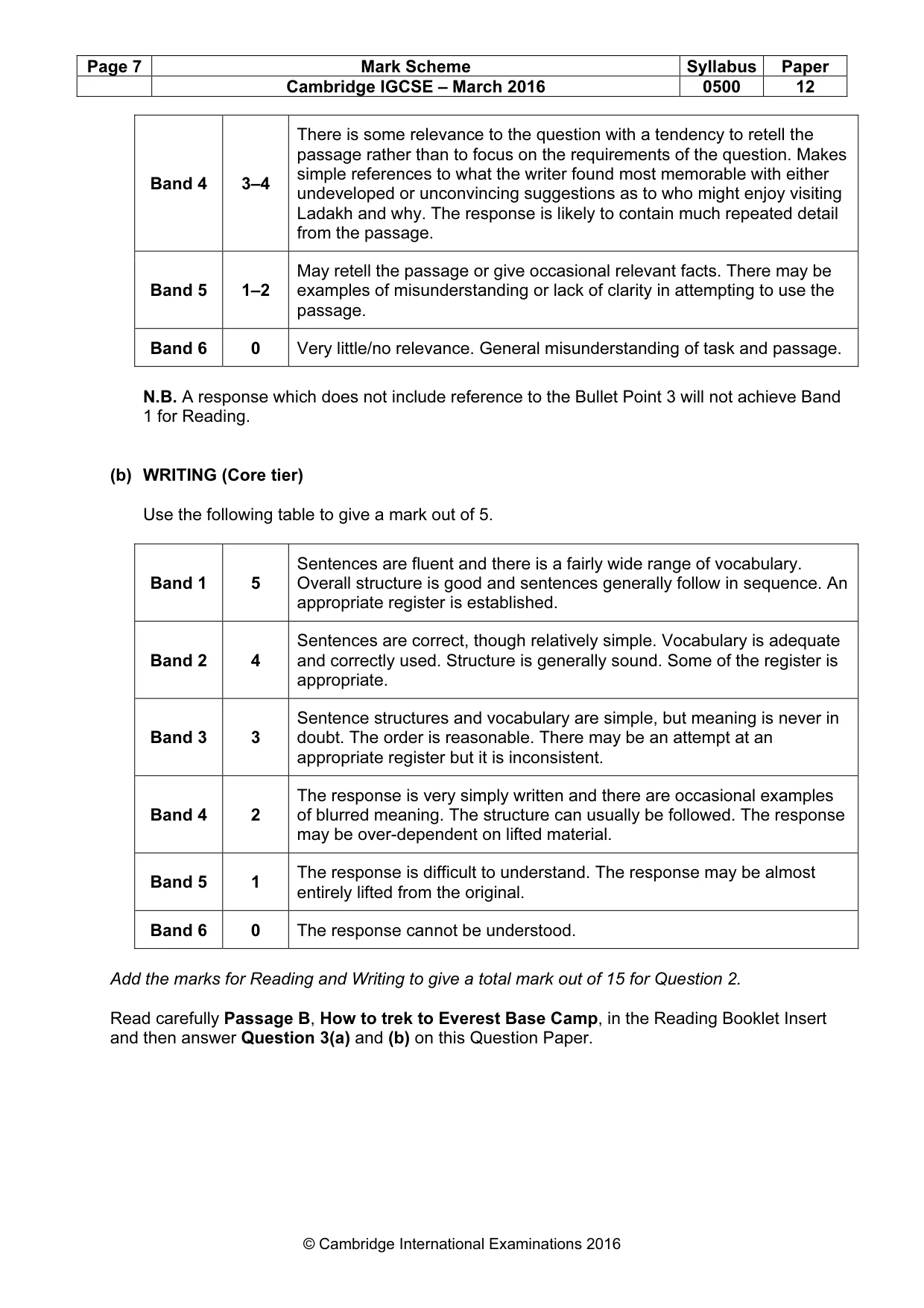 Mark scheme, page 7 of 10