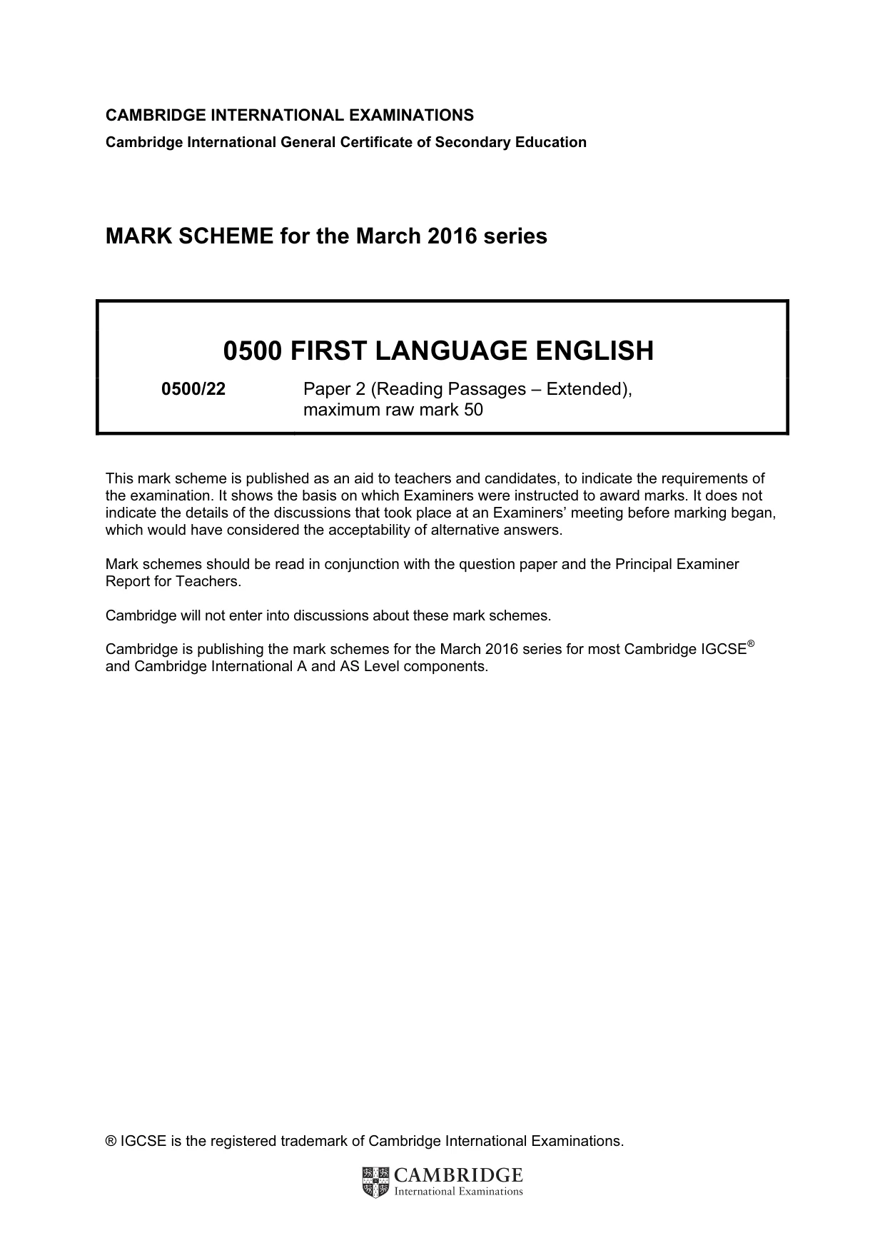 Mark scheme, page 1 of 11