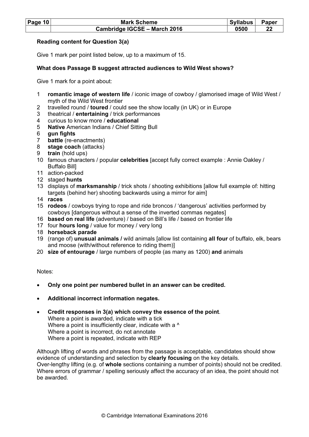 Mark scheme, page 10 of 11