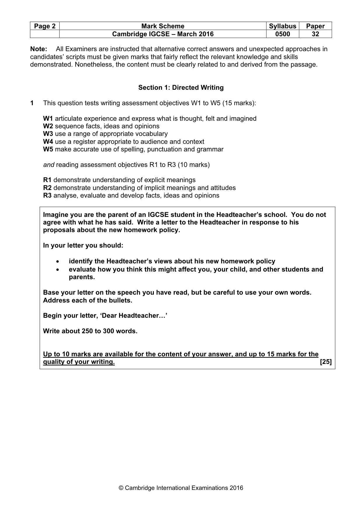 Mark scheme, page 2 of 8