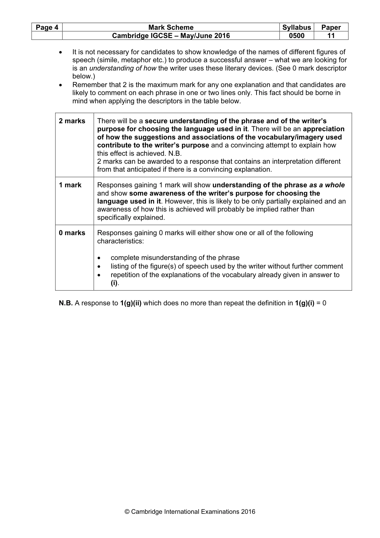 Mark scheme, page 4 of 10
