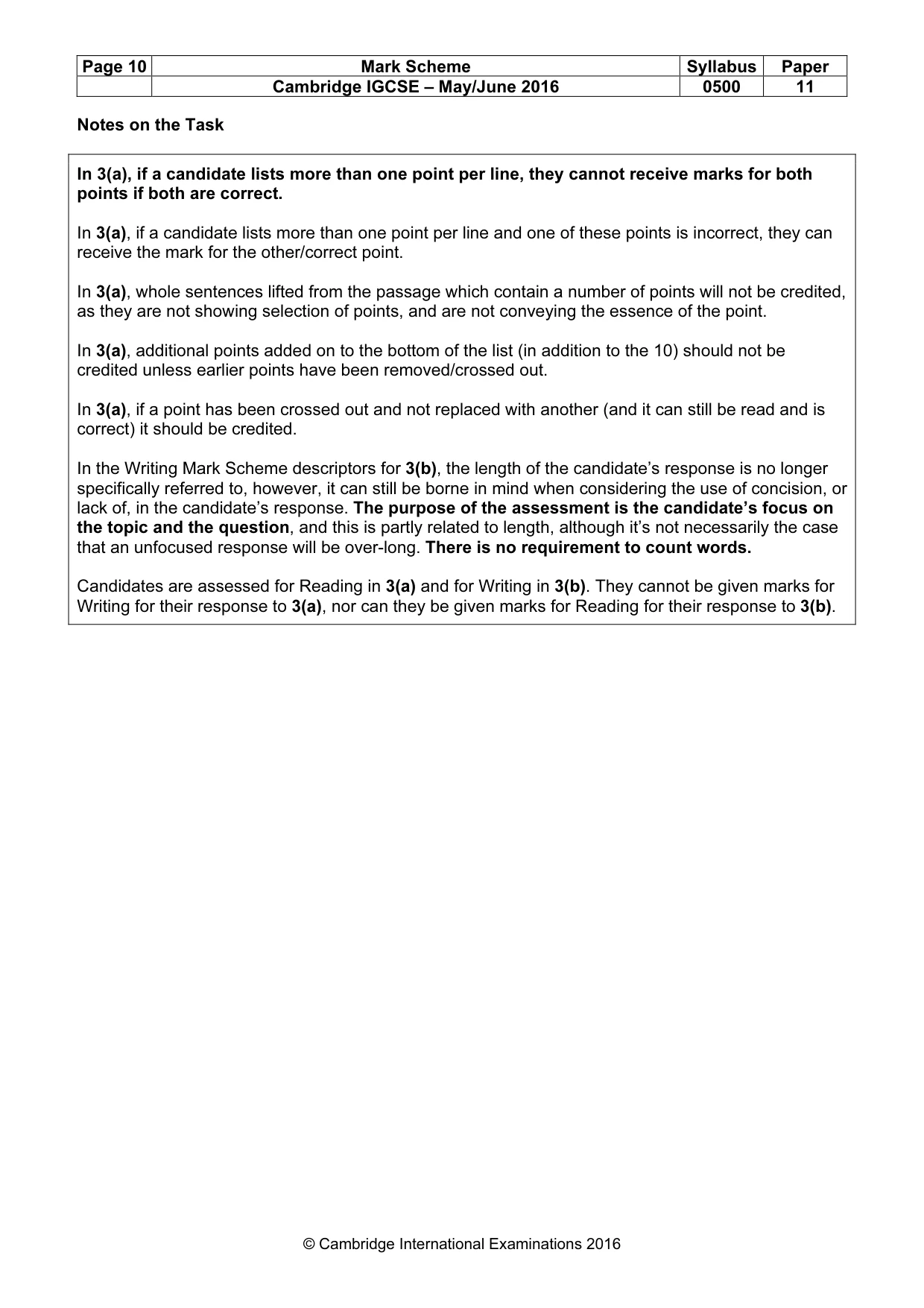 Mark scheme, page 10 of 10