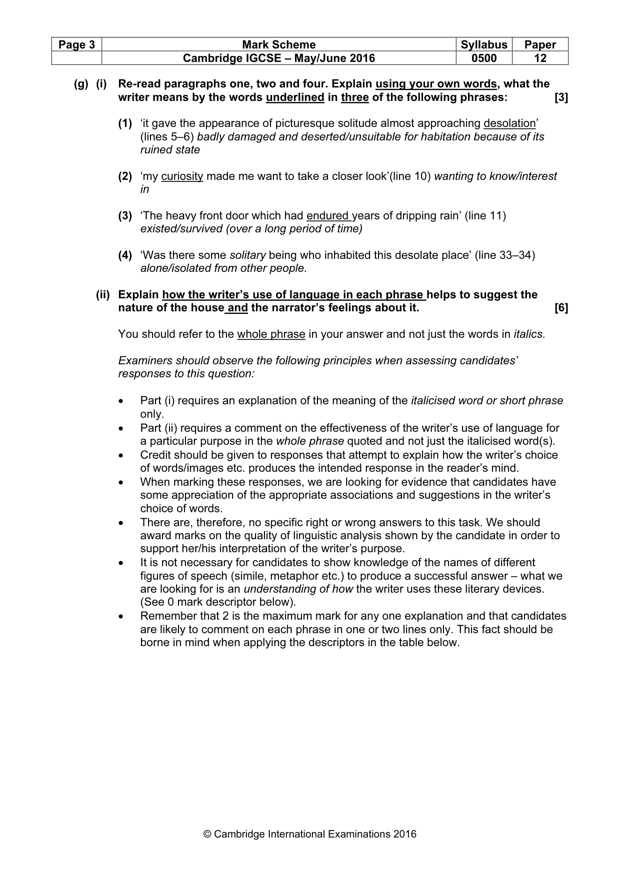 Mark scheme, page 3 of 8