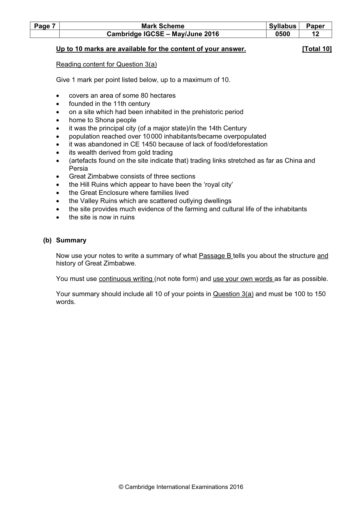 Mark scheme, page 7 of 8