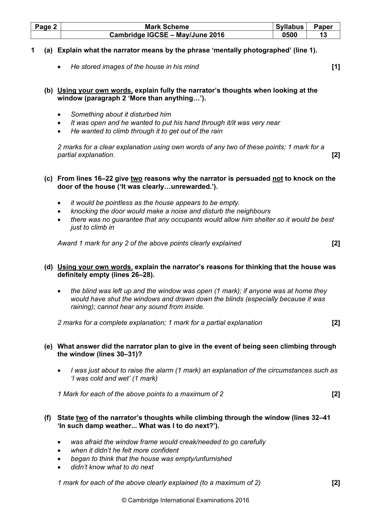 Mark scheme, page 2 of 8