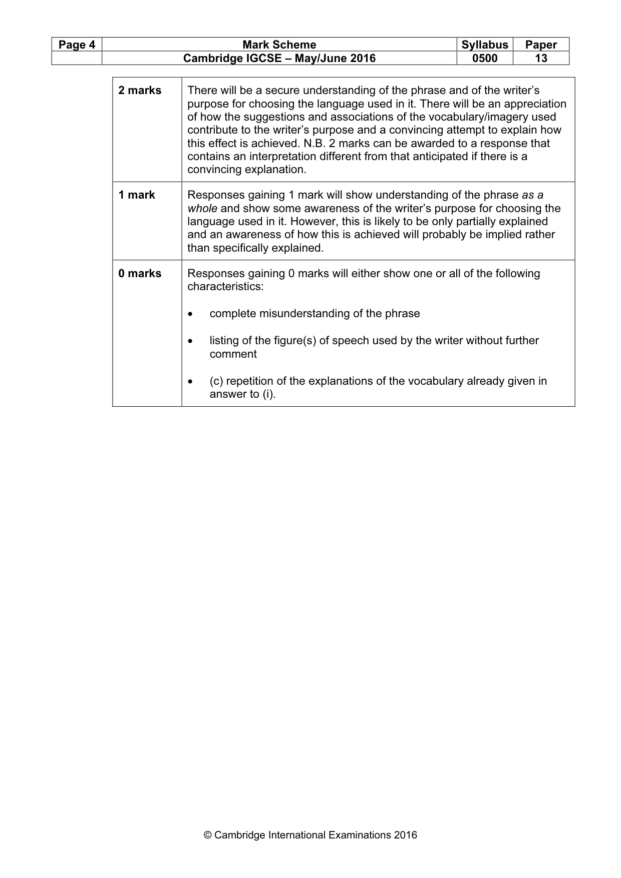Mark scheme, page 4 of 8