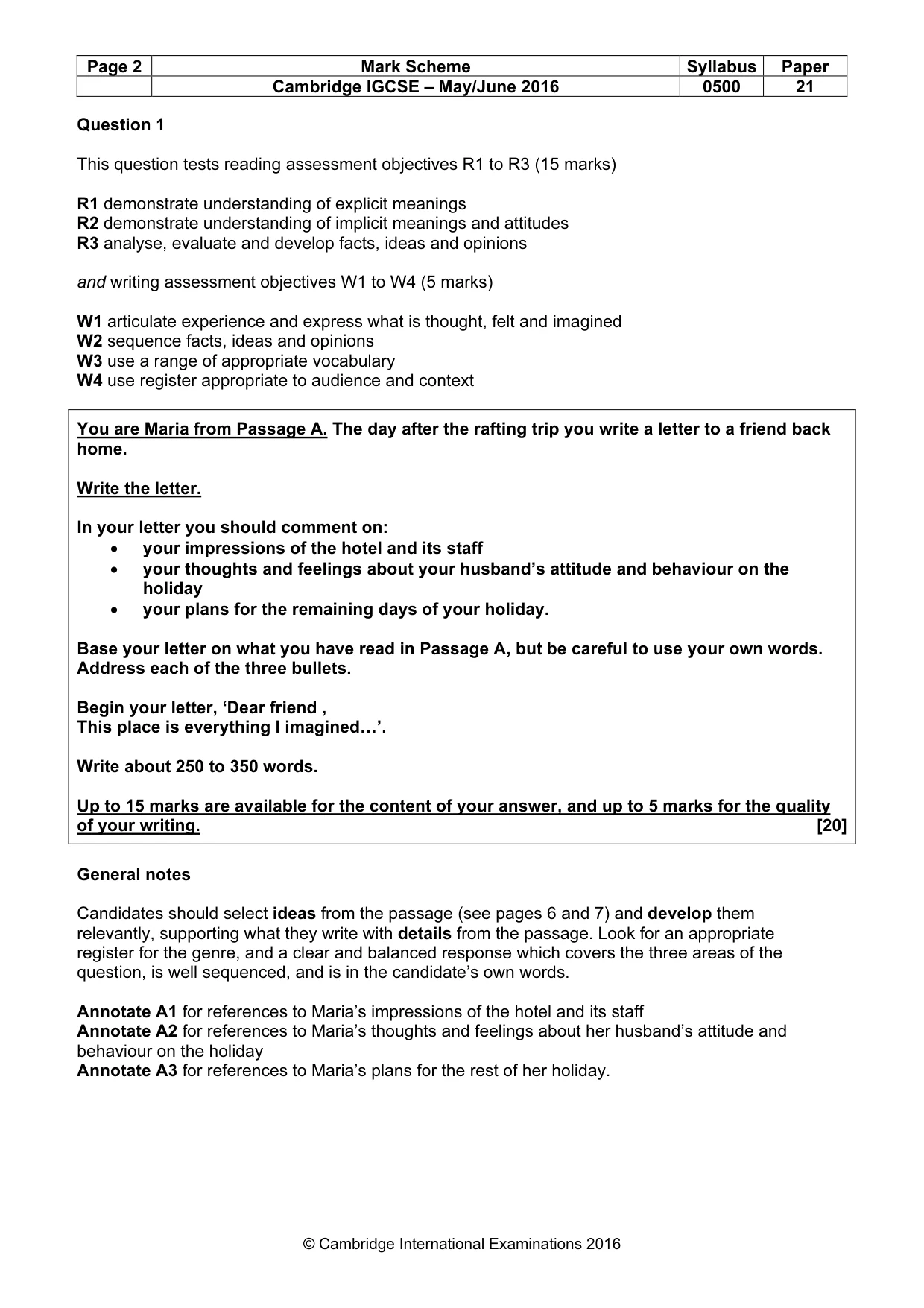 Mark scheme, page 2 of 12