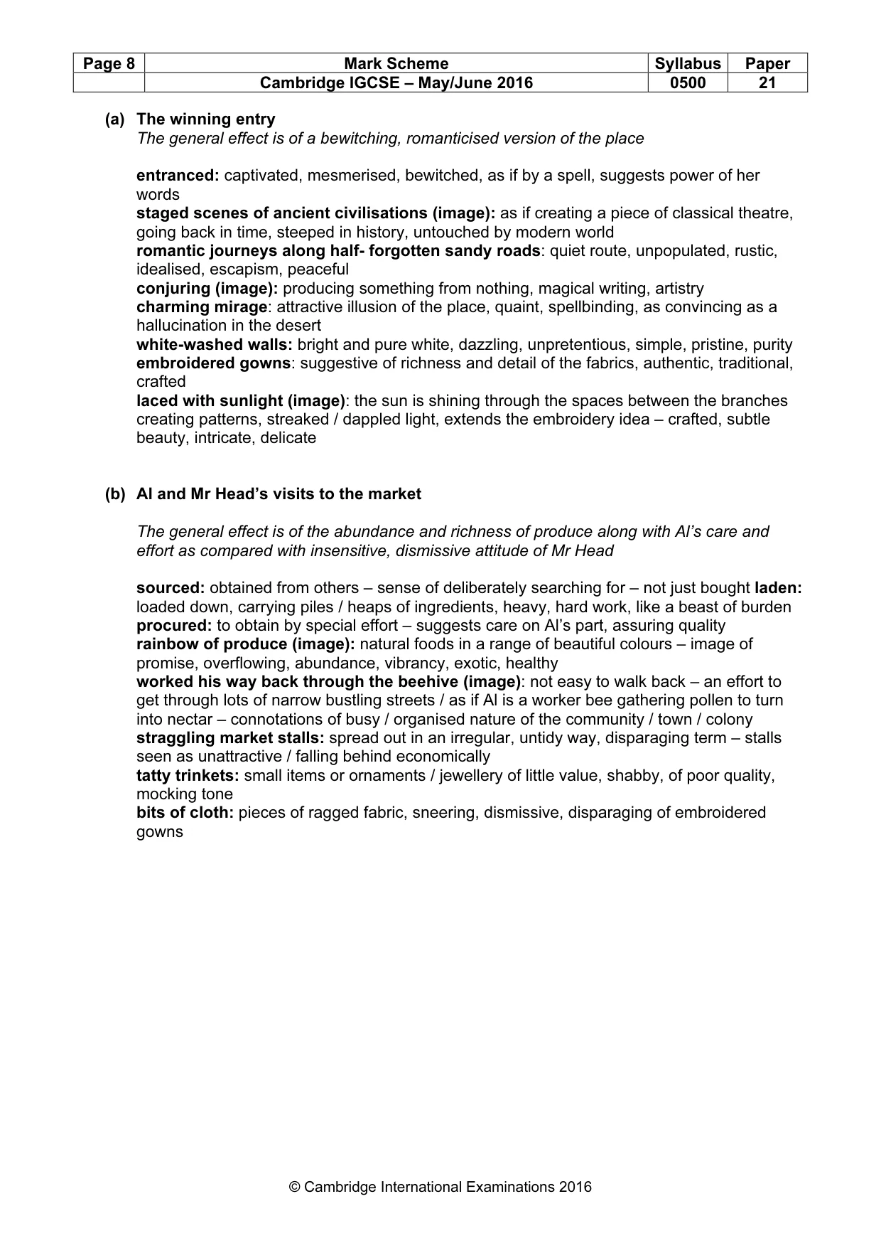 Mark scheme, page 8 of 12