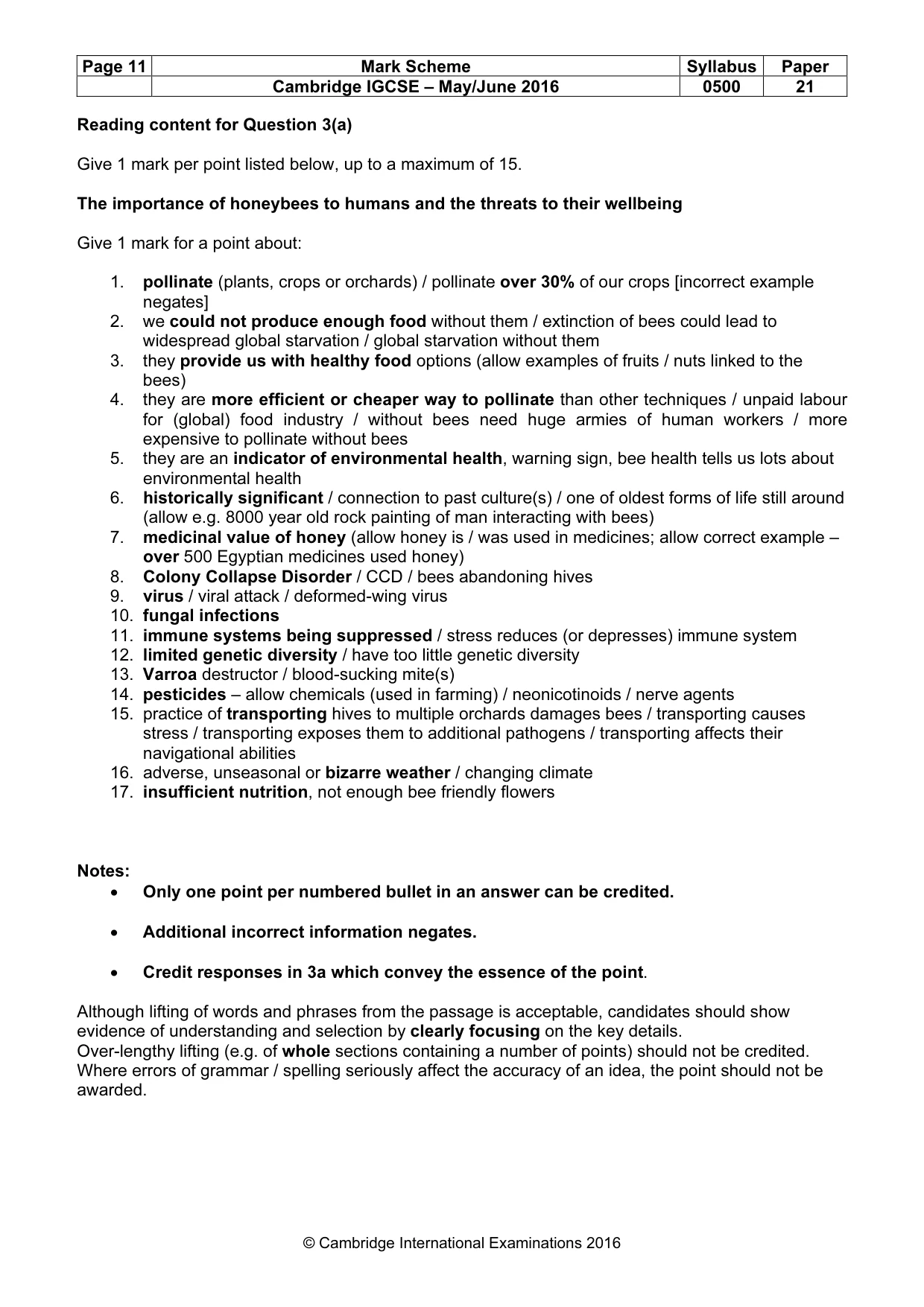Mark scheme, page 11 of 12