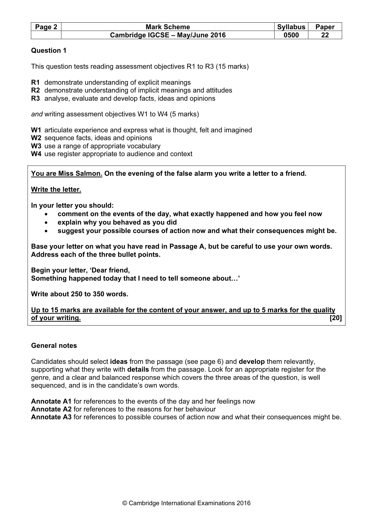 Mark scheme, page 2 of 10