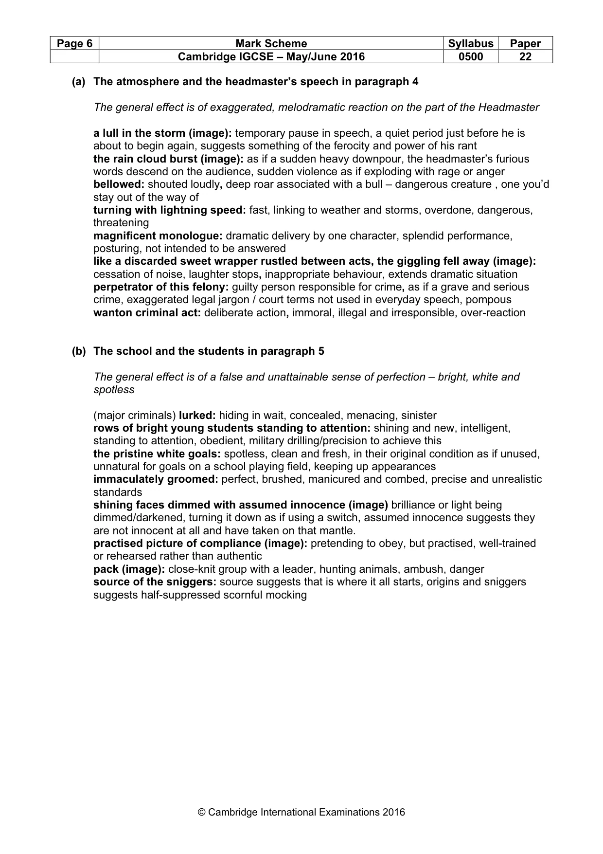 Mark scheme, page 6 of 10