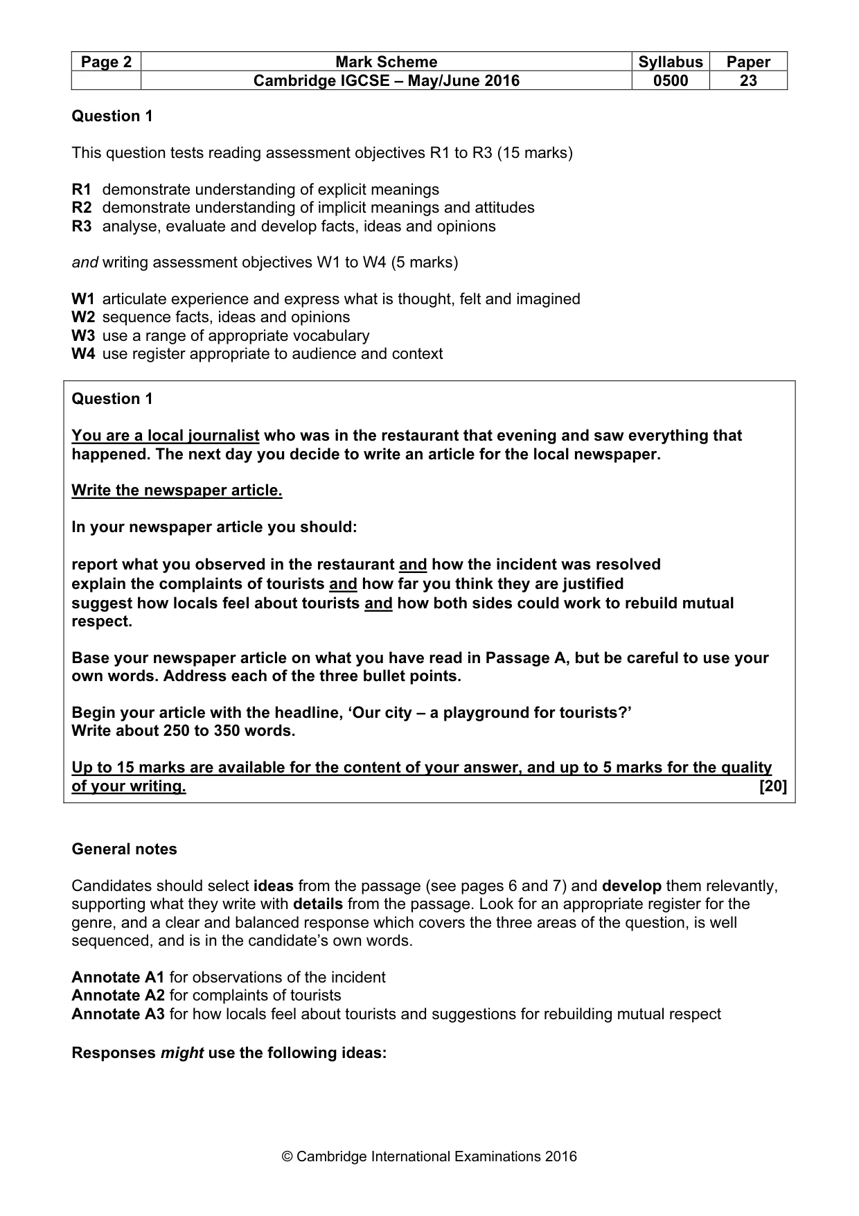 Mark scheme, page 2 of 10