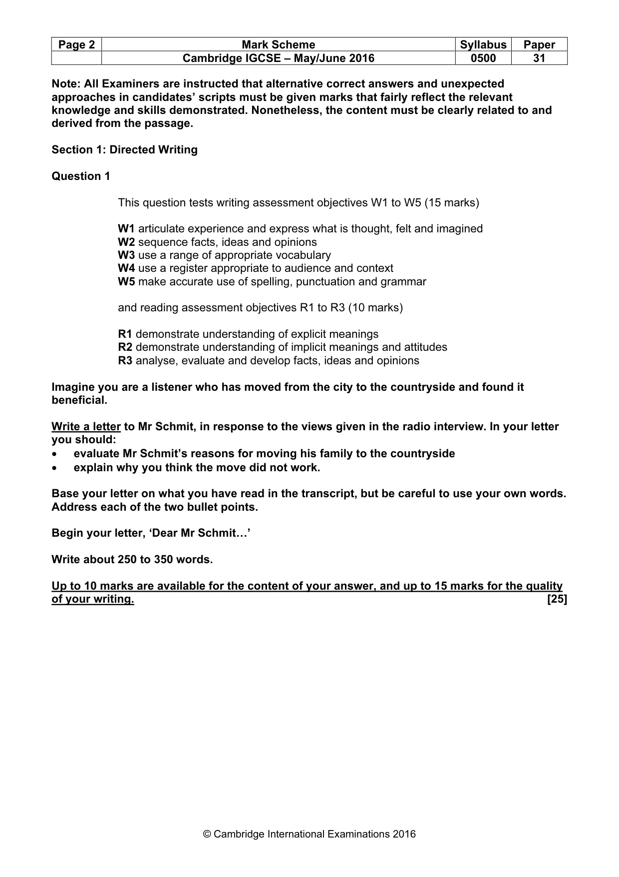 Mark scheme, page 2 of 8