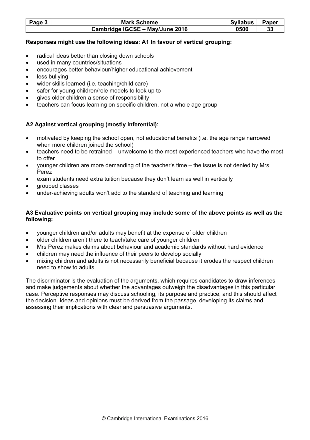 Mark scheme, page 3 of 8