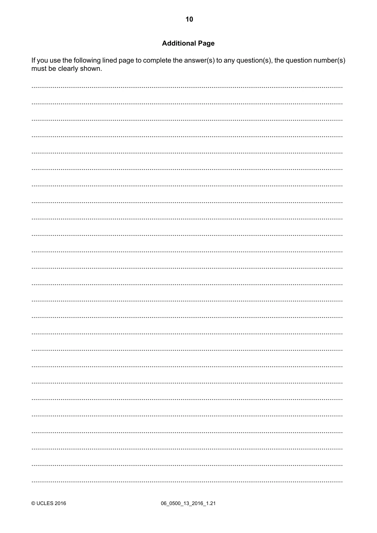 Cambridge IGCSE English - First Language 0500 2016 May/June Paper 1 · Variant 3 question paper, page 10 of 12