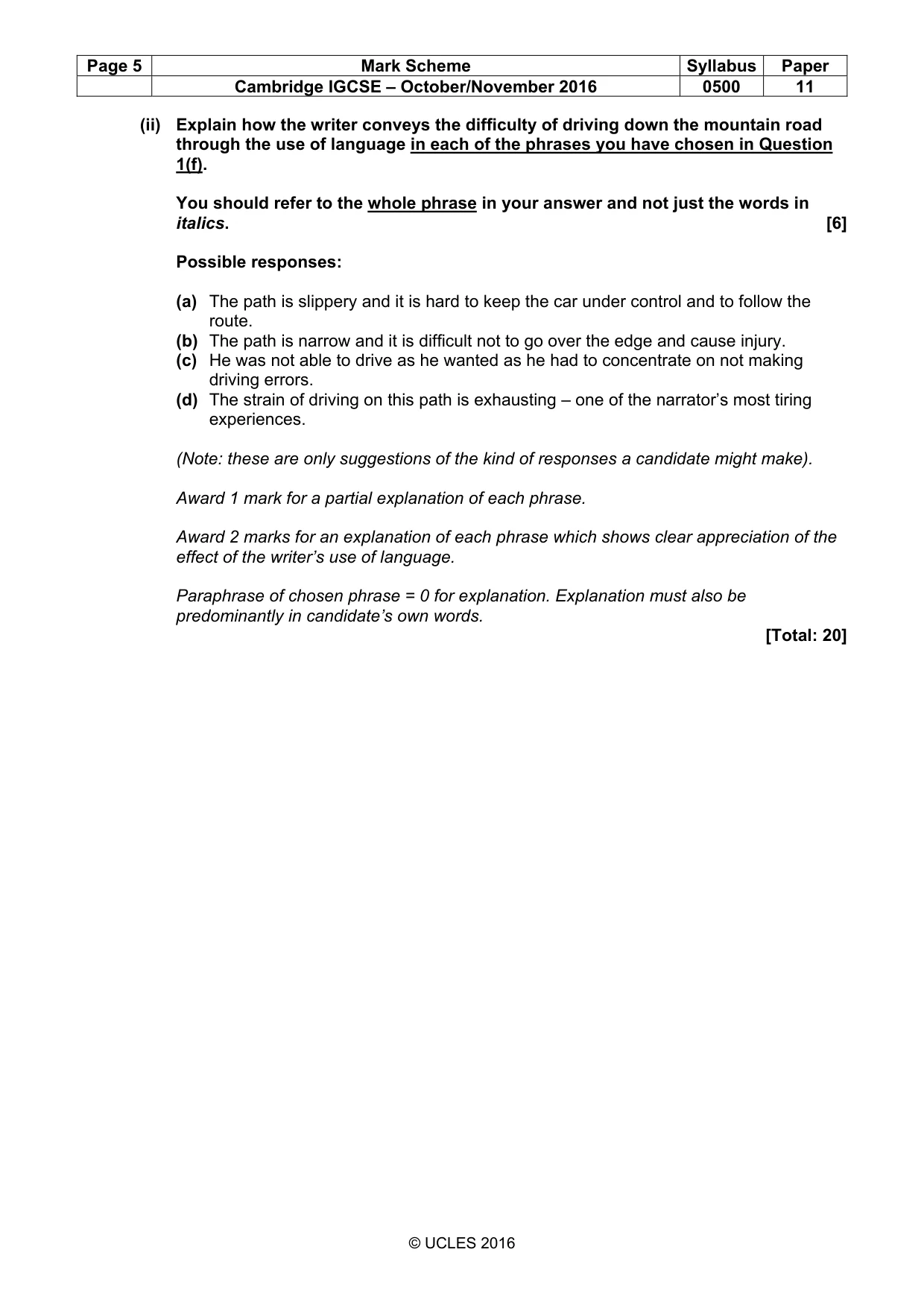 Mark scheme, page 5 of 12