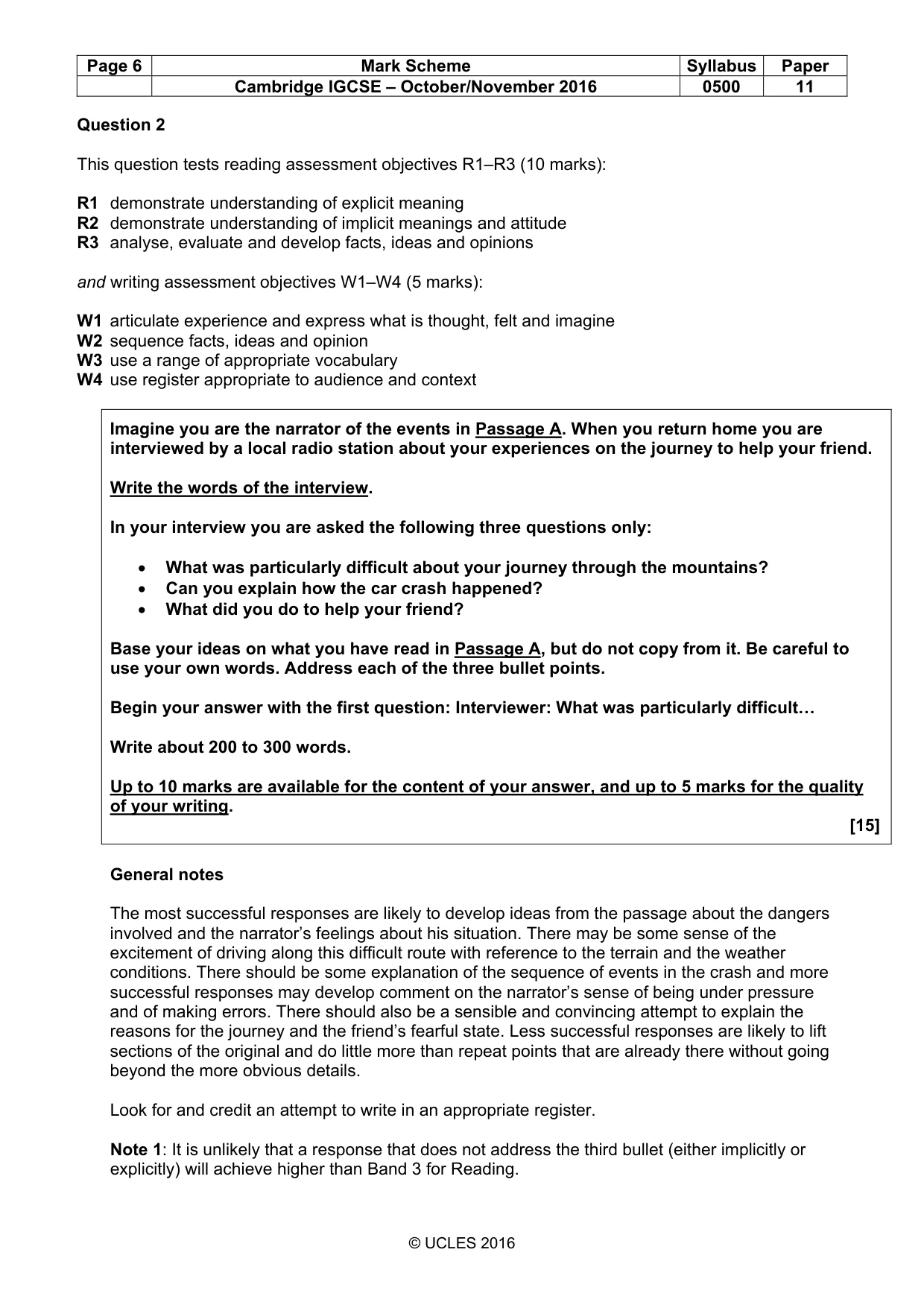 Mark scheme, page 6 of 12