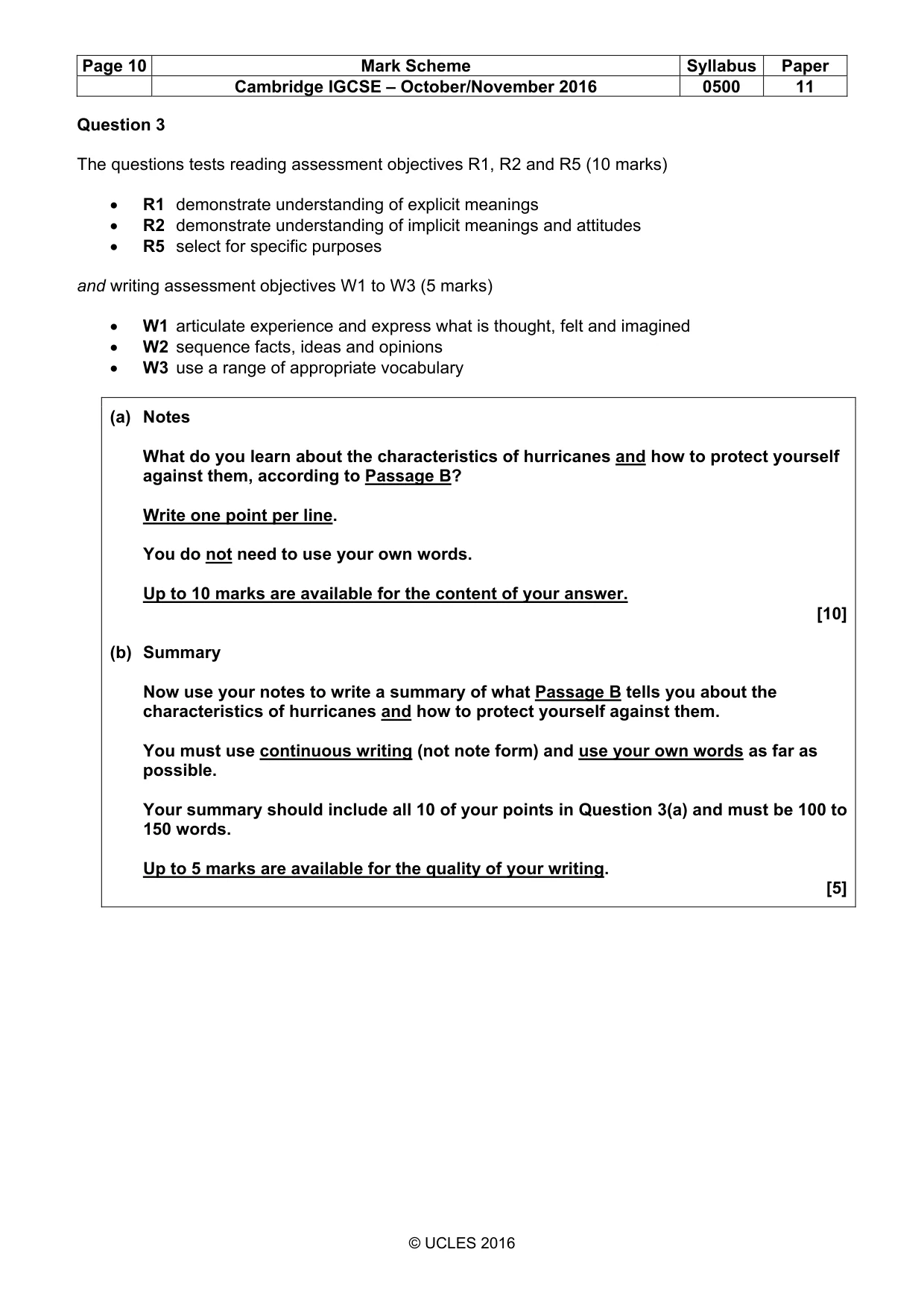 Mark scheme, page 10 of 12