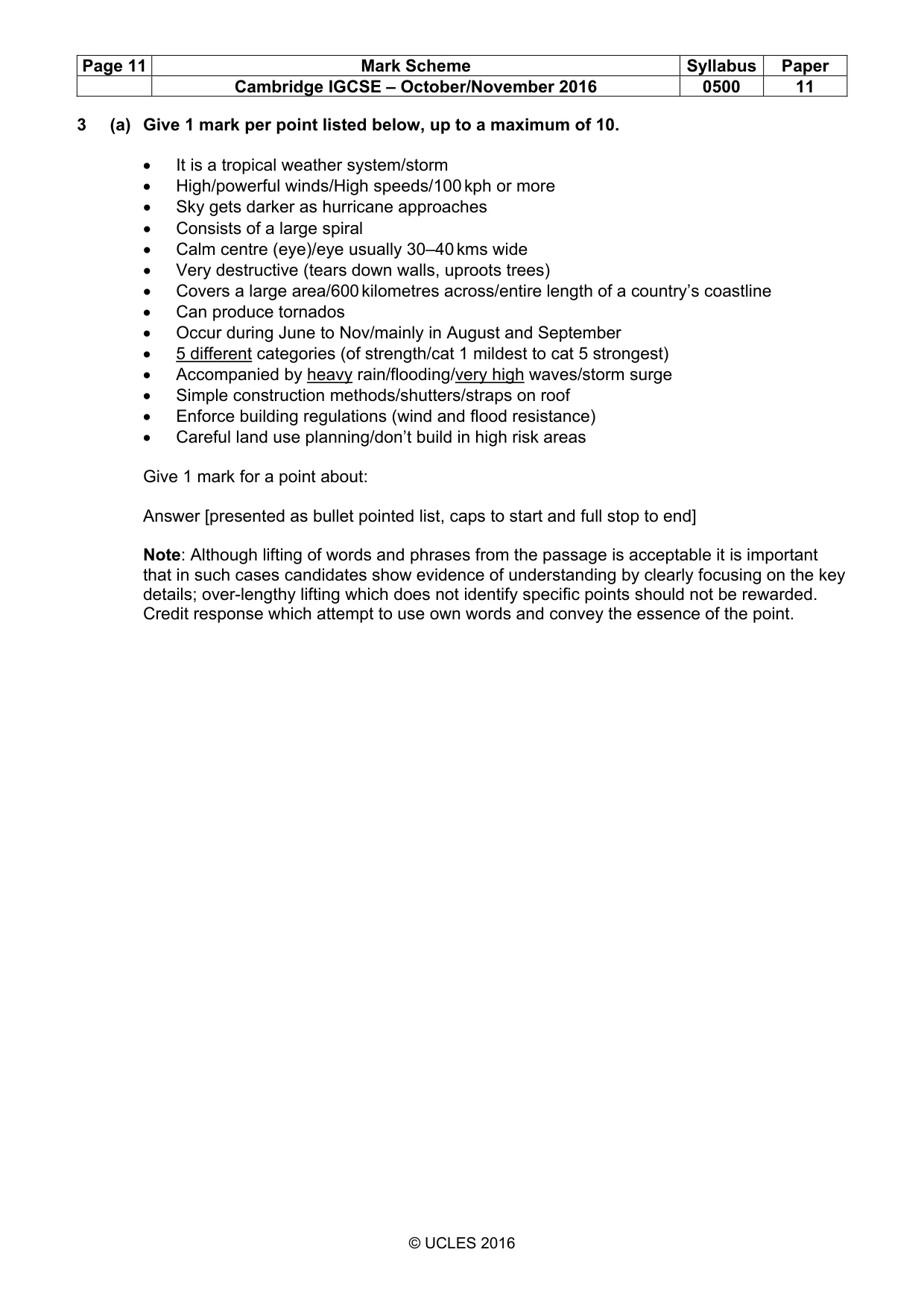 Mark scheme, page 11 of 12