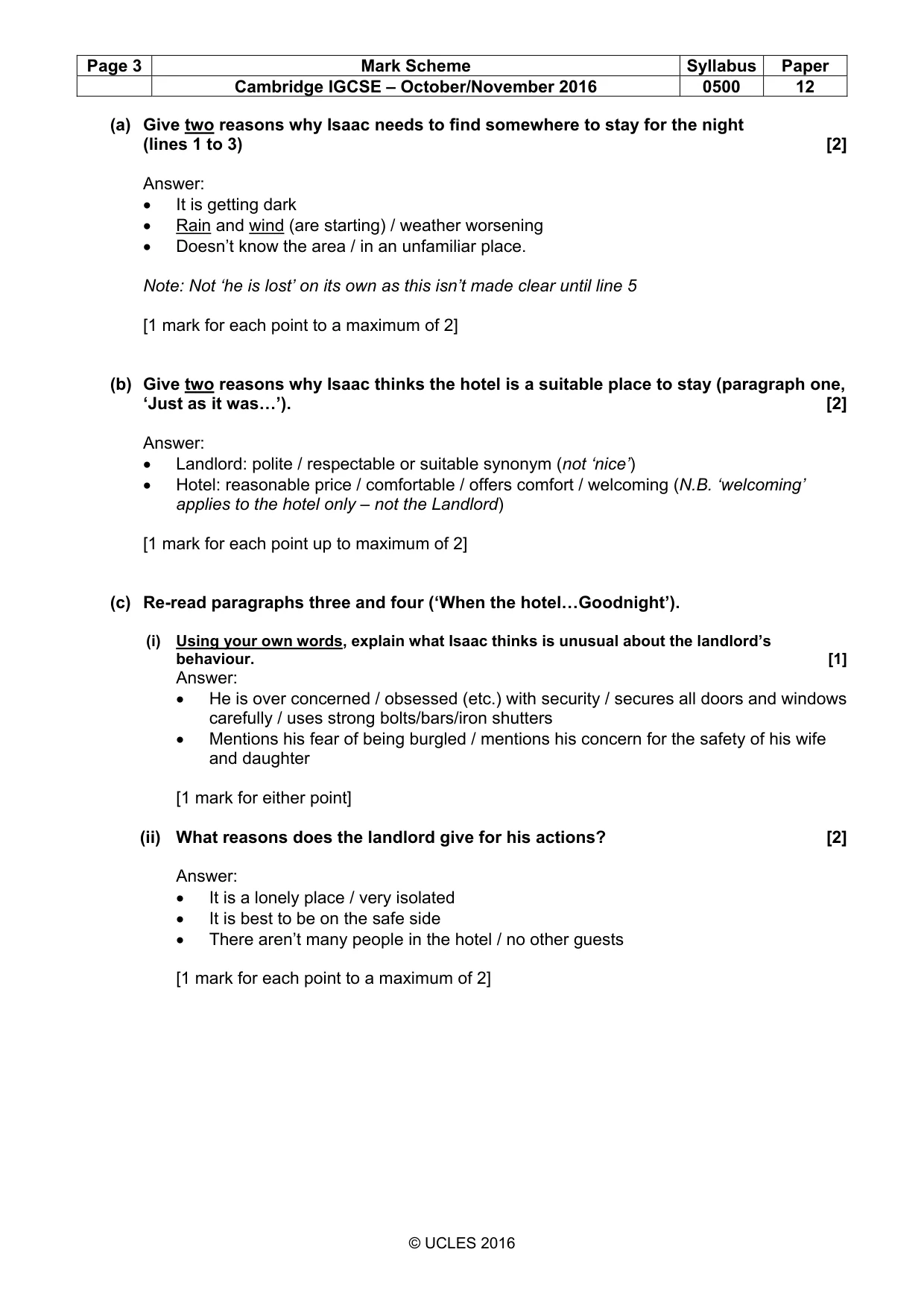Mark scheme, page 3 of 11