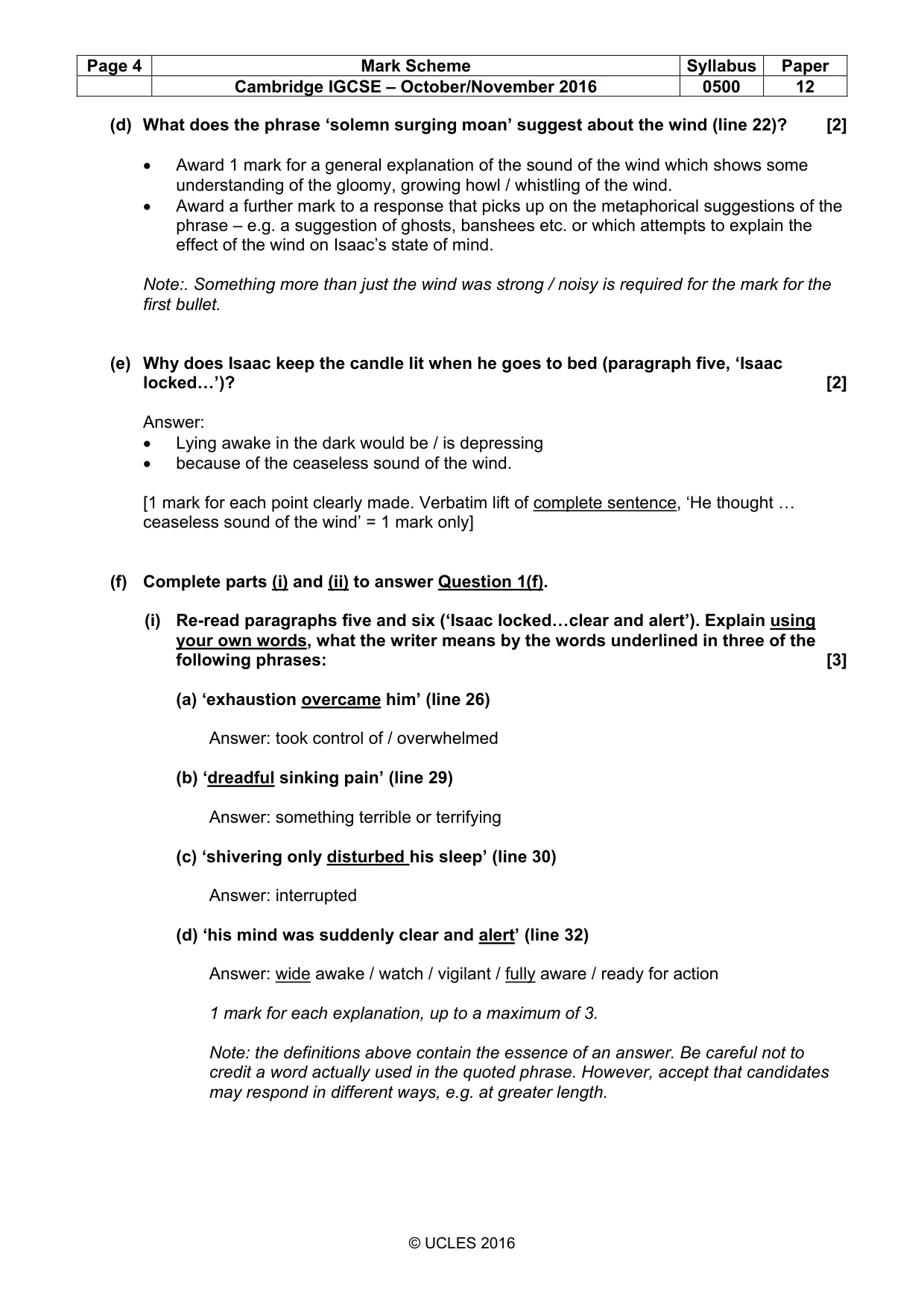 Mark scheme, page 4 of 11