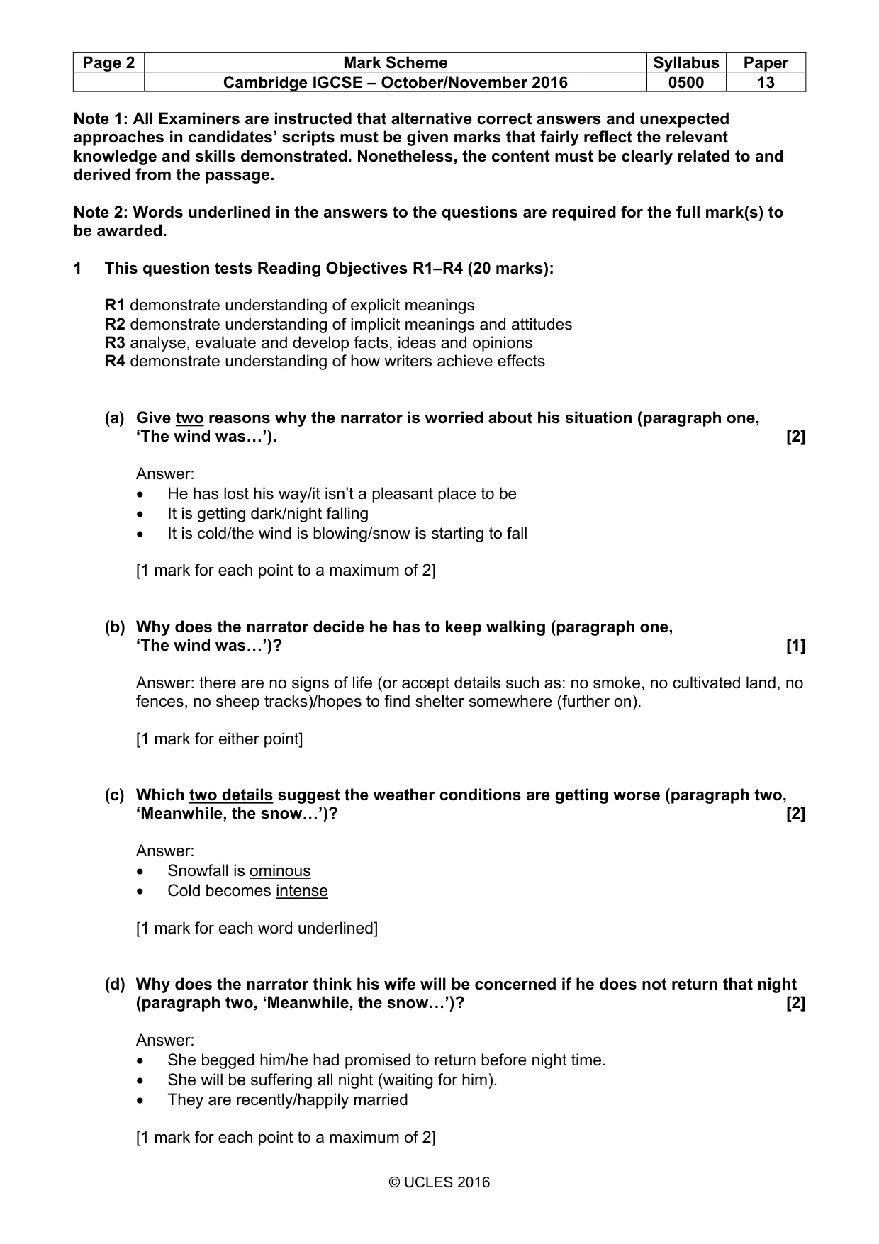 Mark scheme, page 2 of 9