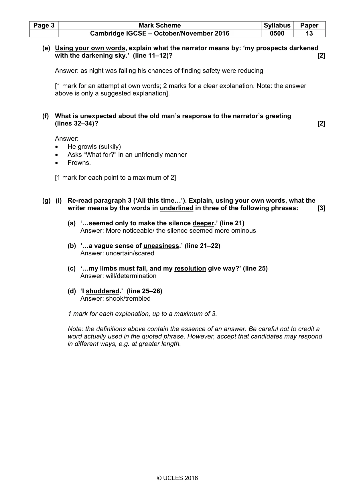 Mark scheme, page 3 of 9